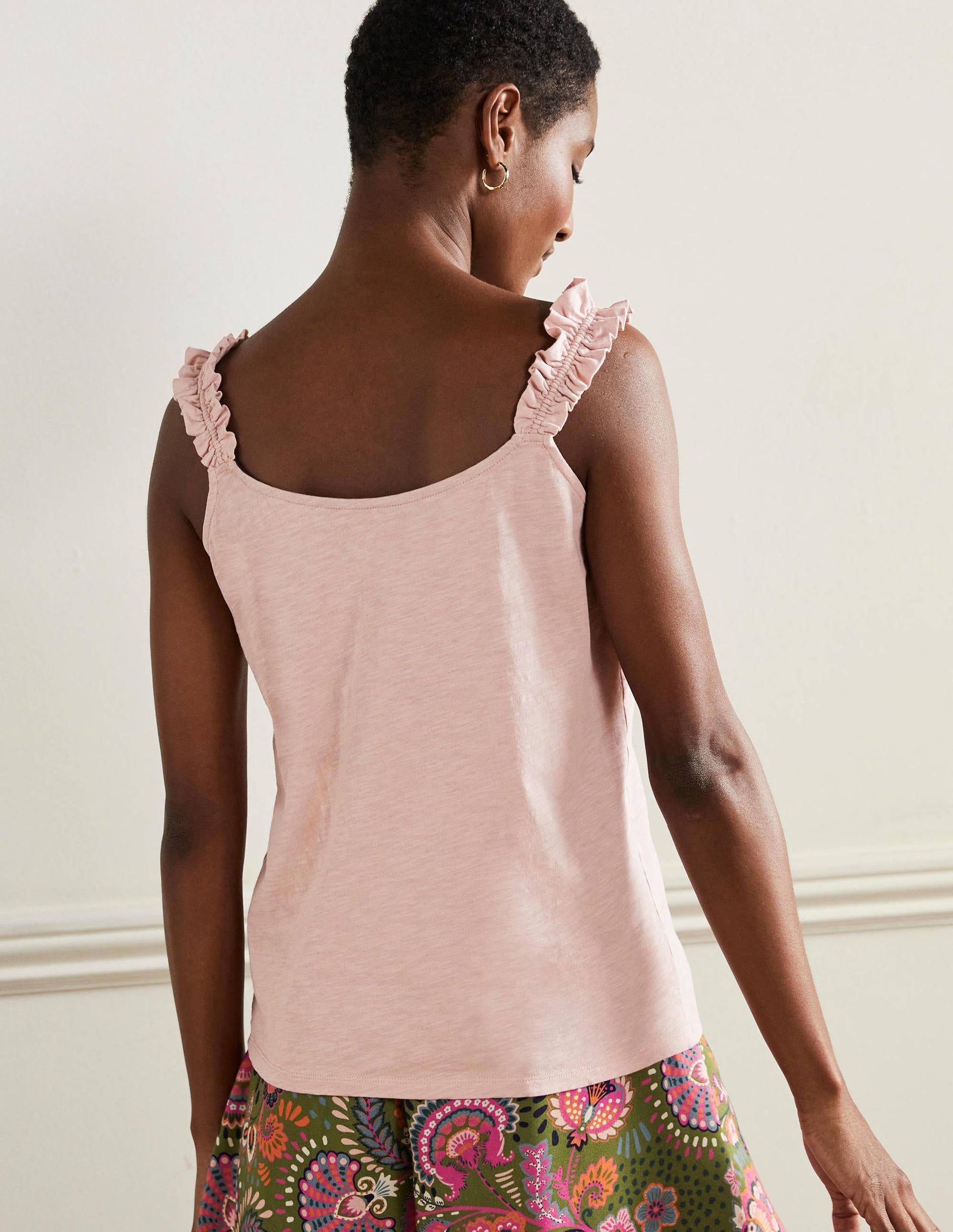 Frill Strap Jersey Top-Milkshake-3