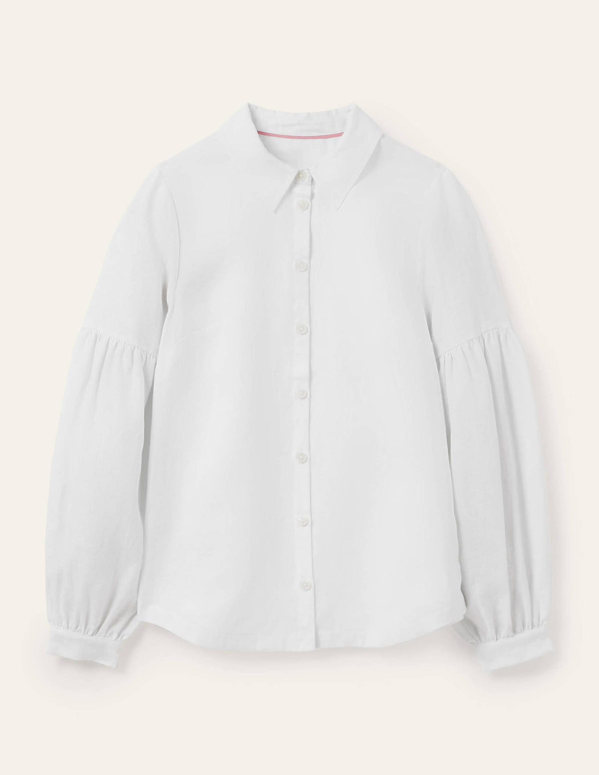 Anna Blouson Linen Shirt-White - Image 5