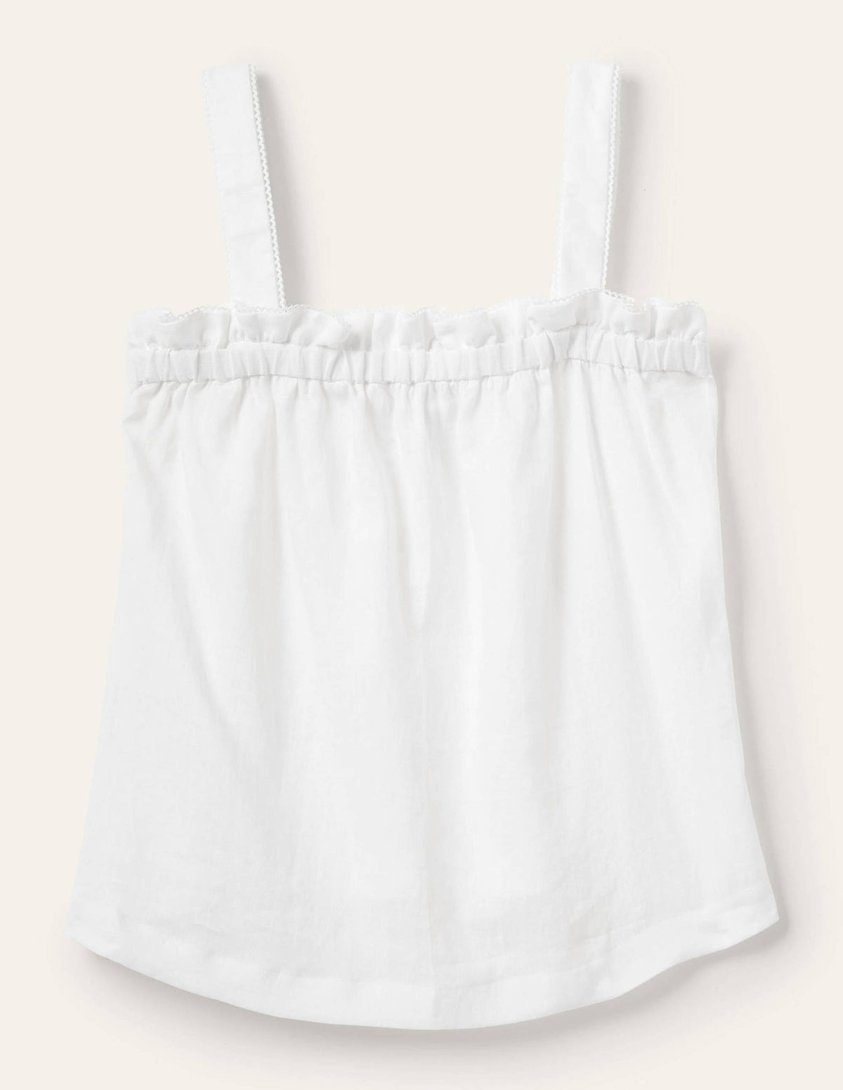 Leinenoberteil mit Rüschen-Weiß-5
