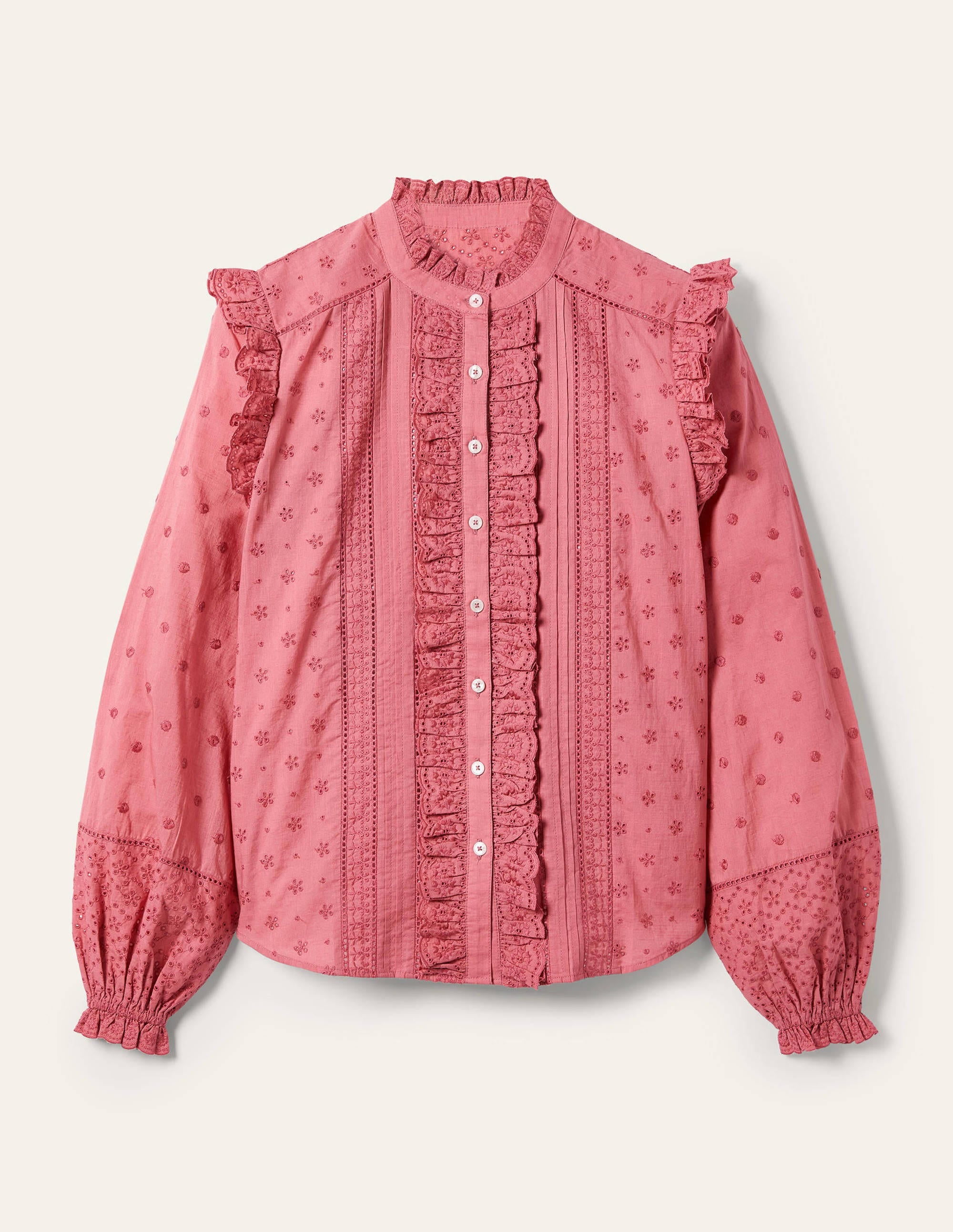 Chemise Iris avec broderie anglaise-Rouge ancien - Image 6