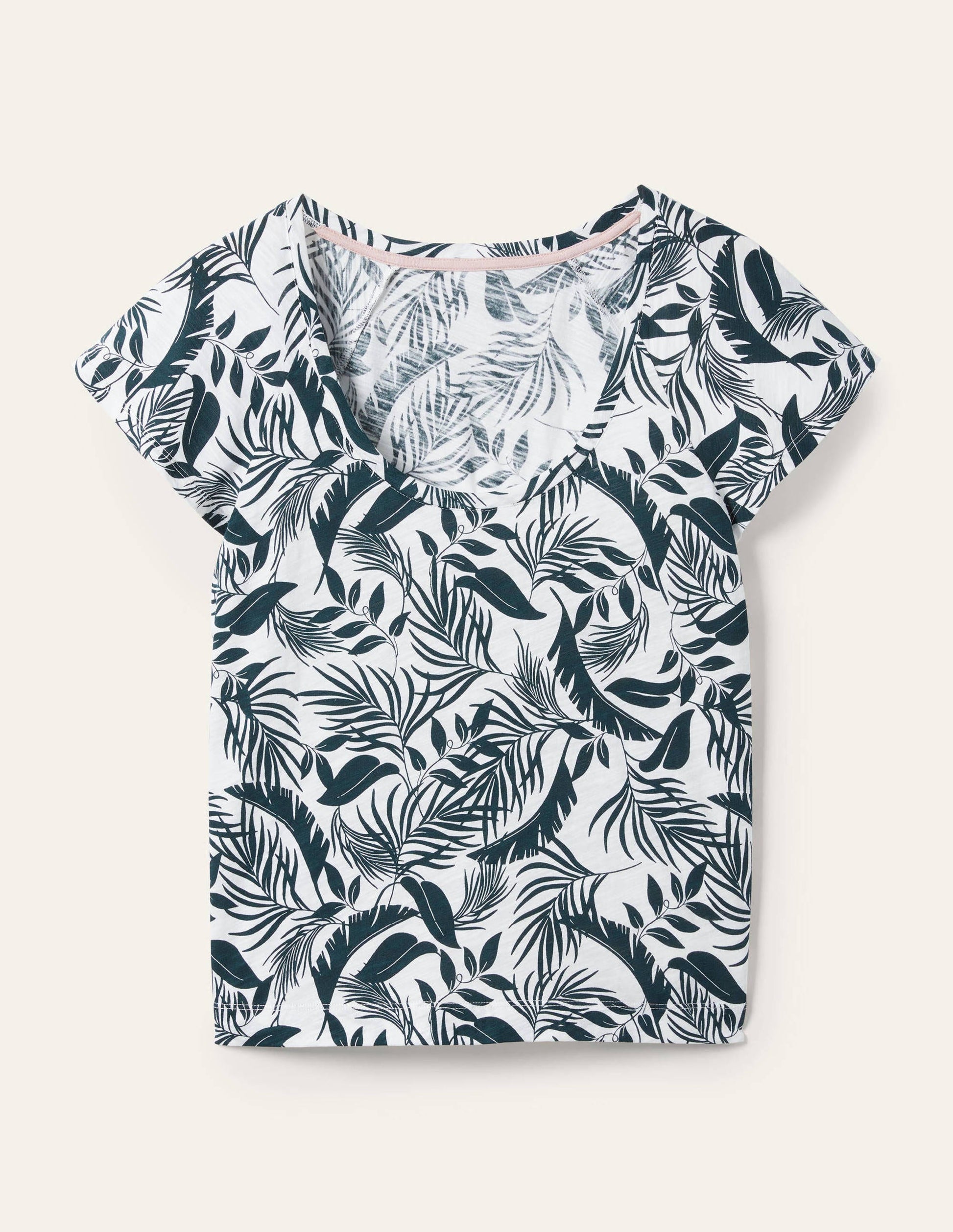 Scoop Flutter Sleeve T-Shirt-Midnight Garden, Foliage-5
