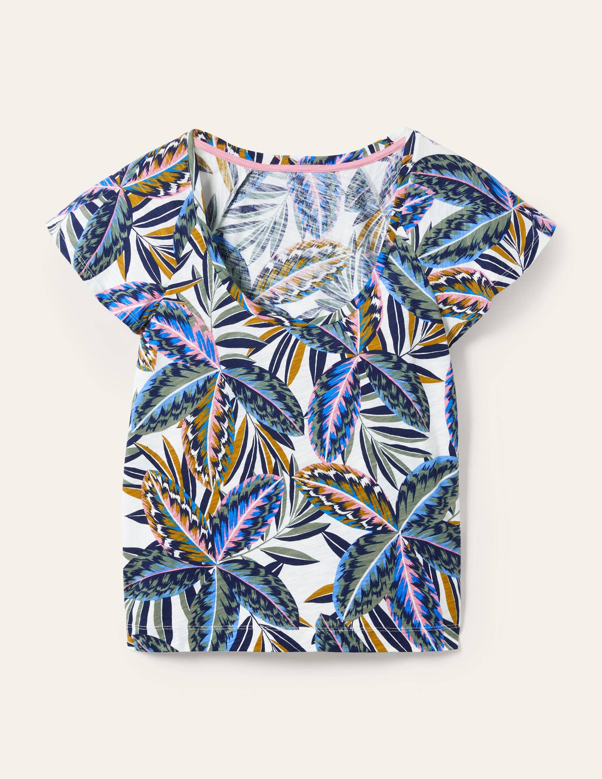 T-shirt col U à manches aériennes-Multi, motif Exotic Leaves - Image 5