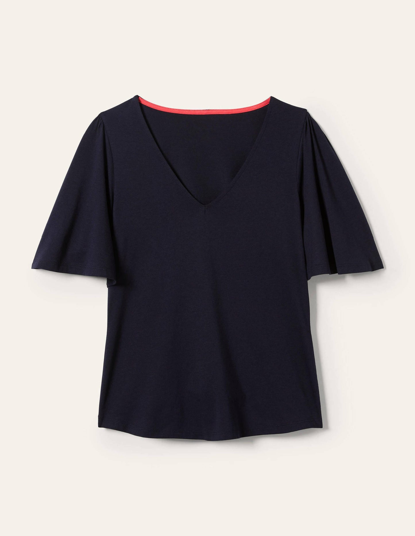 Supersoft Flutter Sleeve Top-Navy