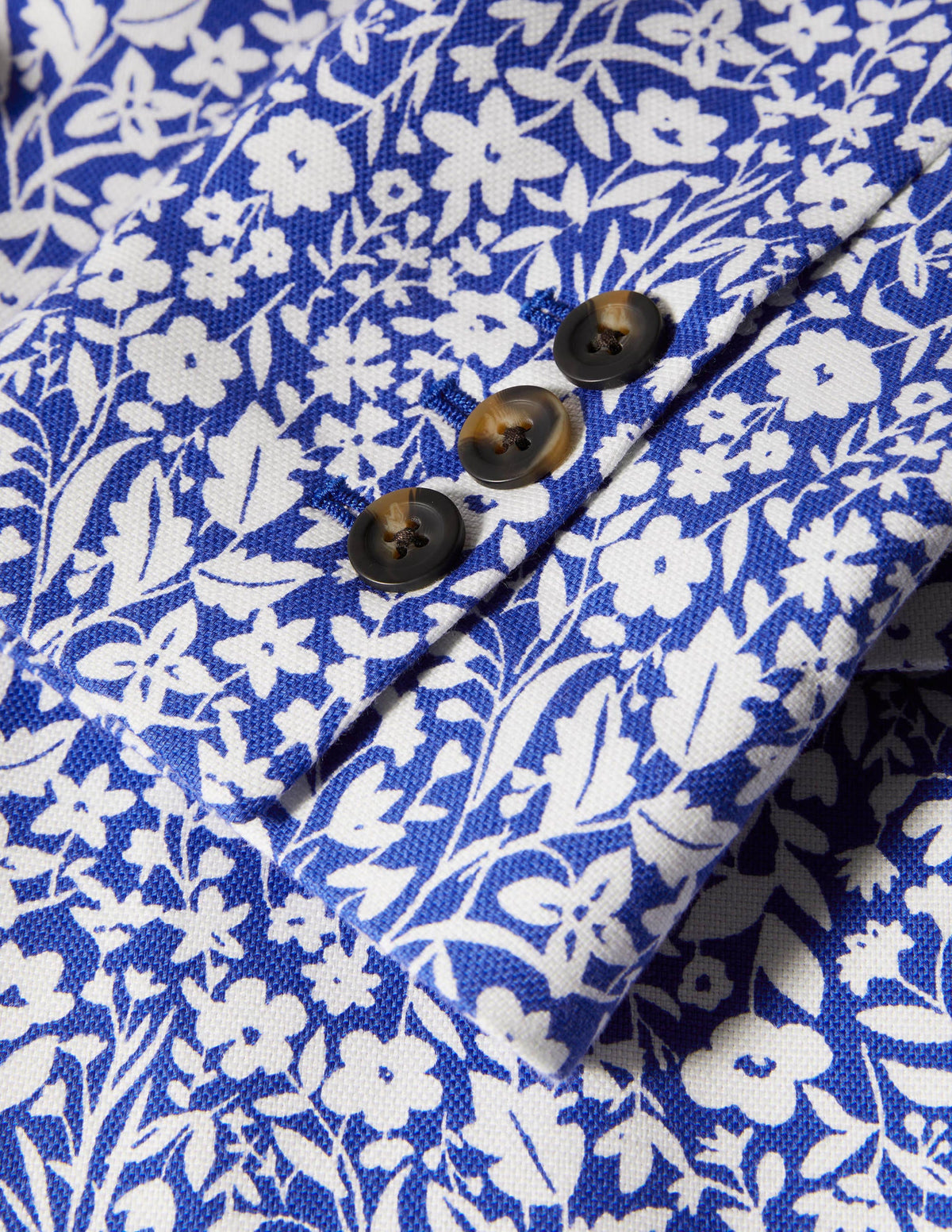 Carrie Strukturierter Baumwollblazer-Meeresblau/Naturweiß, Wildblumen-6