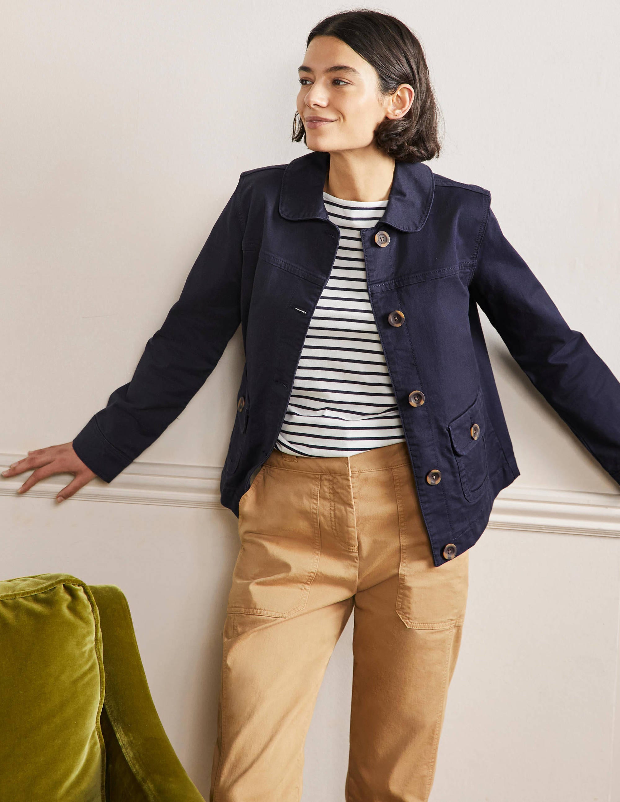 Robuste Jacke mit aufgesetzten Taschen-Marineblau - Image 1