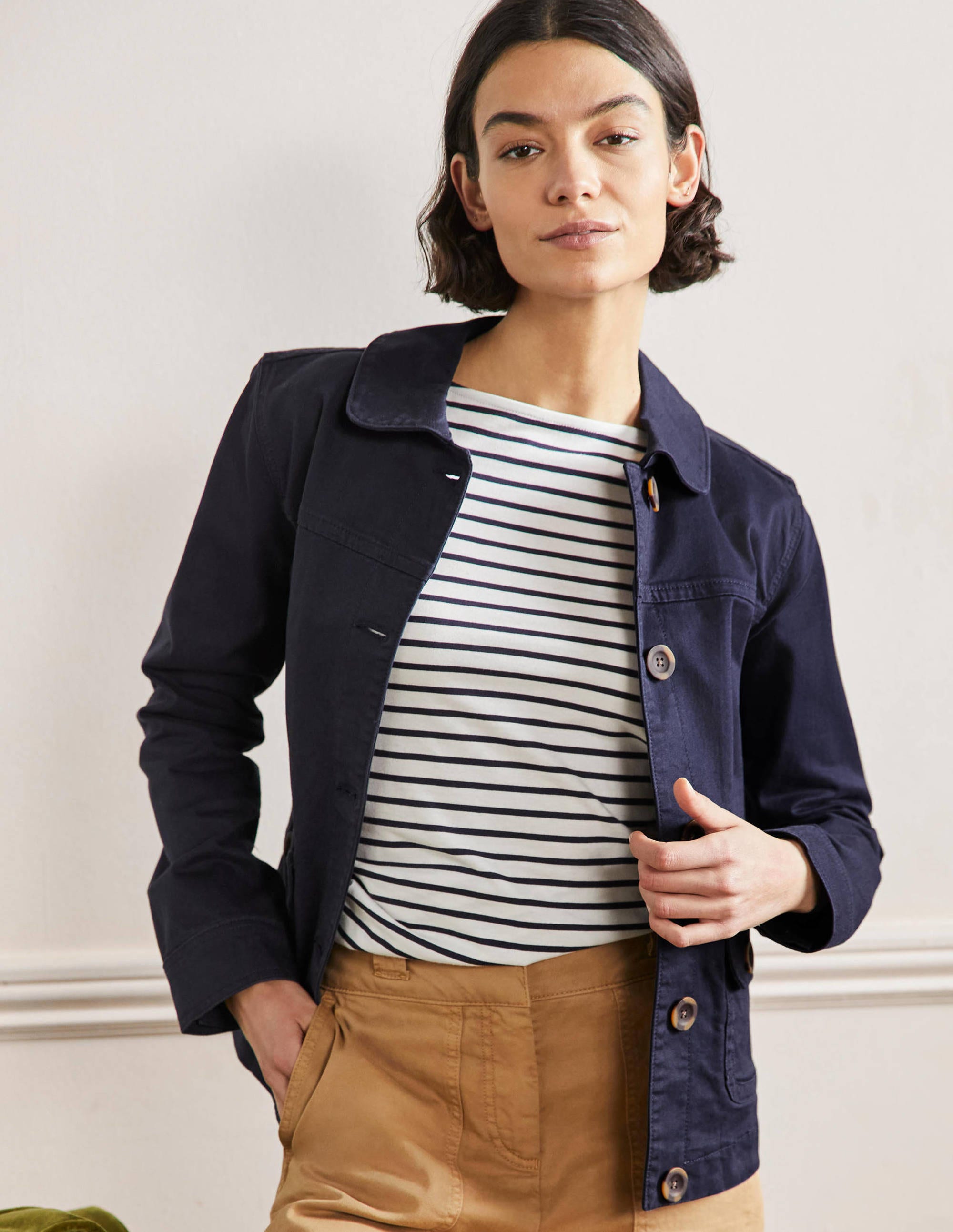 Robuste Jacke mit aufgesetzten Taschen-Marineblau - Image 4