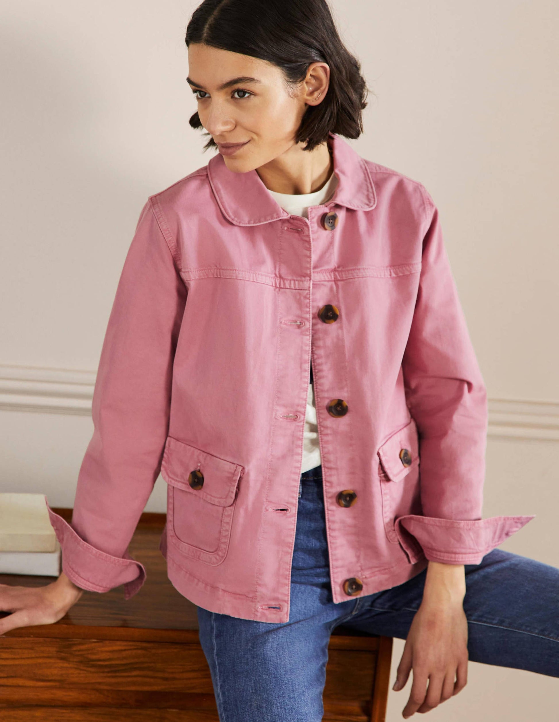 Patch Pocket Chore Jacket-Cherry Smoothie-1