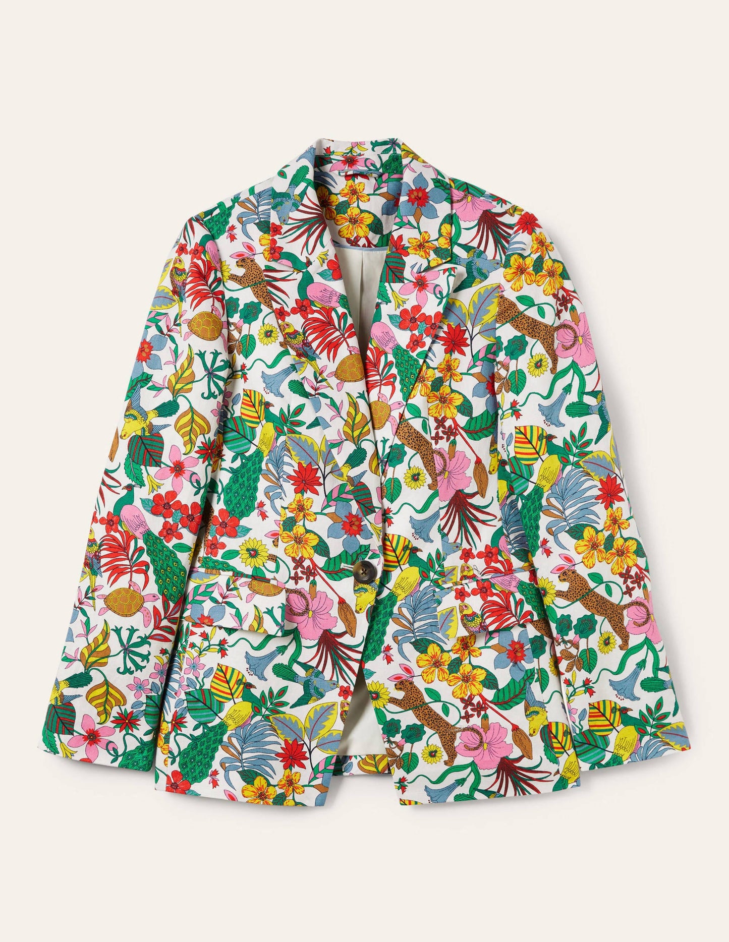 Thea Taillierter Leinenblazer-Bunt, Exotisches Paradies