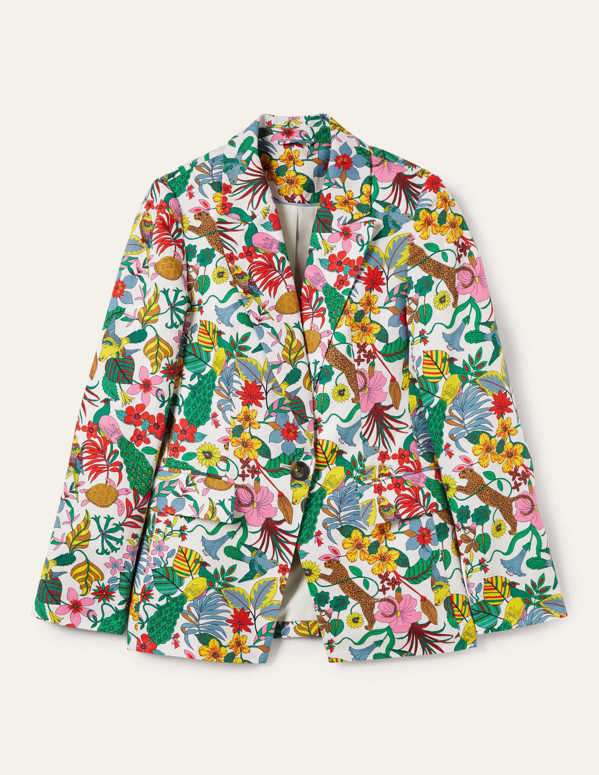 Blazer ajusté Thea en lin-Multi, motif Exotic Paradise - Image 6