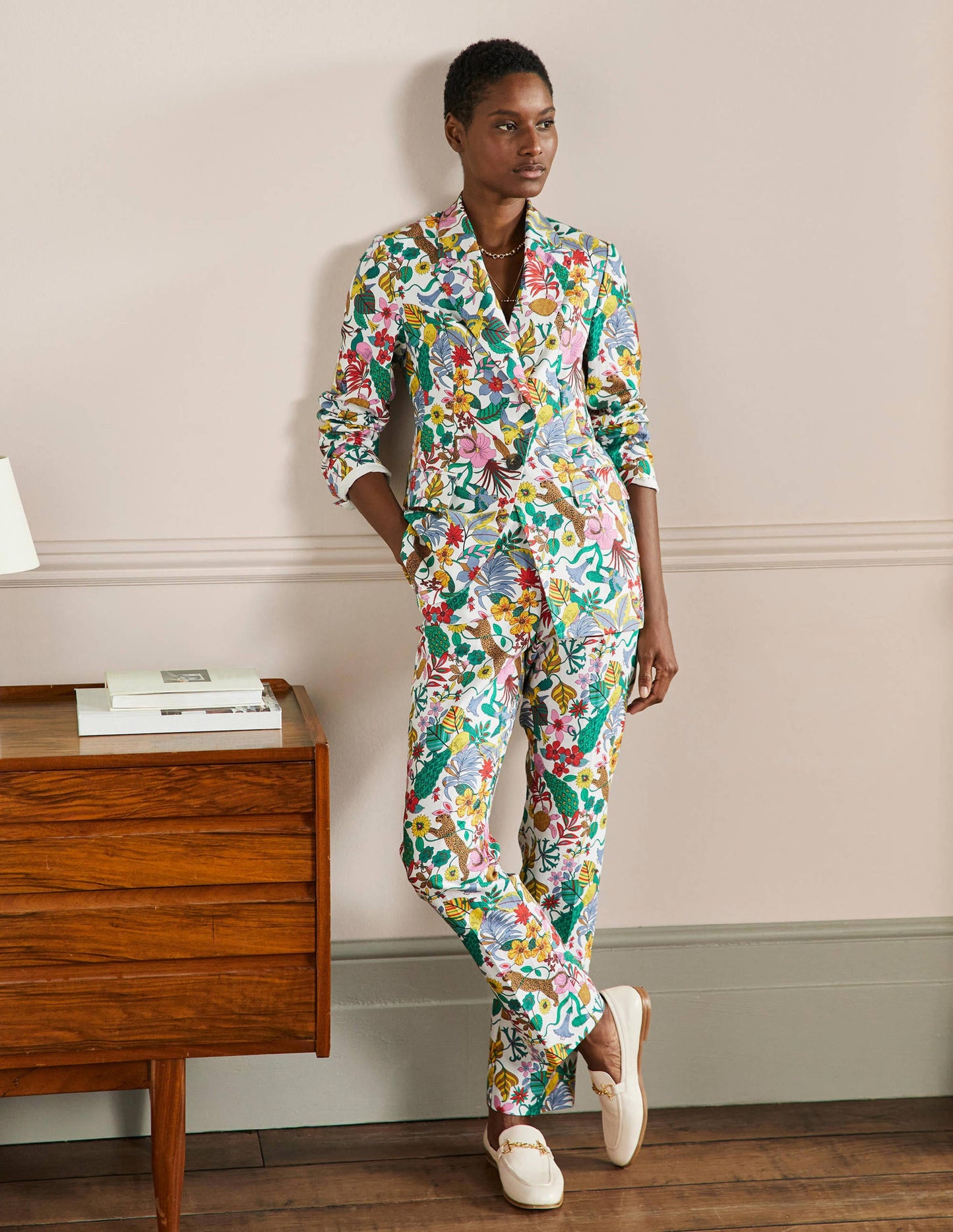 Thea Taillierter Leinenblazer-Bunt, Exotisches Paradies