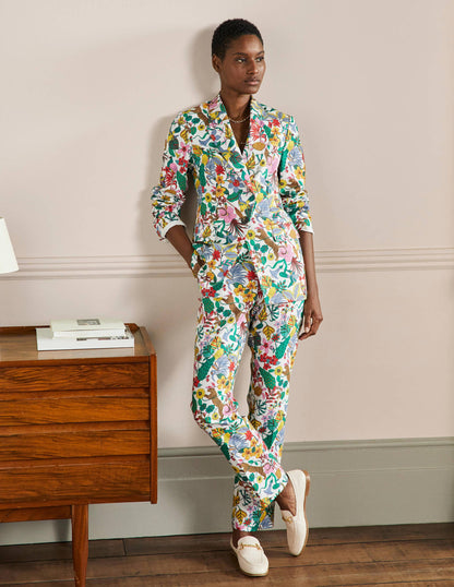 Thea Taillierter Leinenblazer-Bunt, Exotisches Paradies