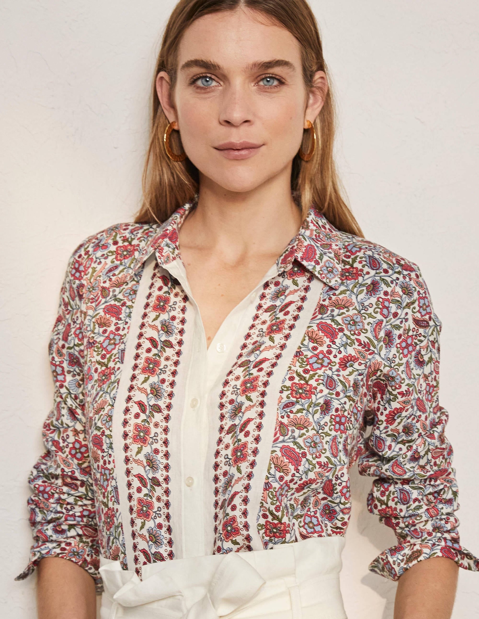 Linen Shirt-Ivory, Oriental Paradise - Image 1