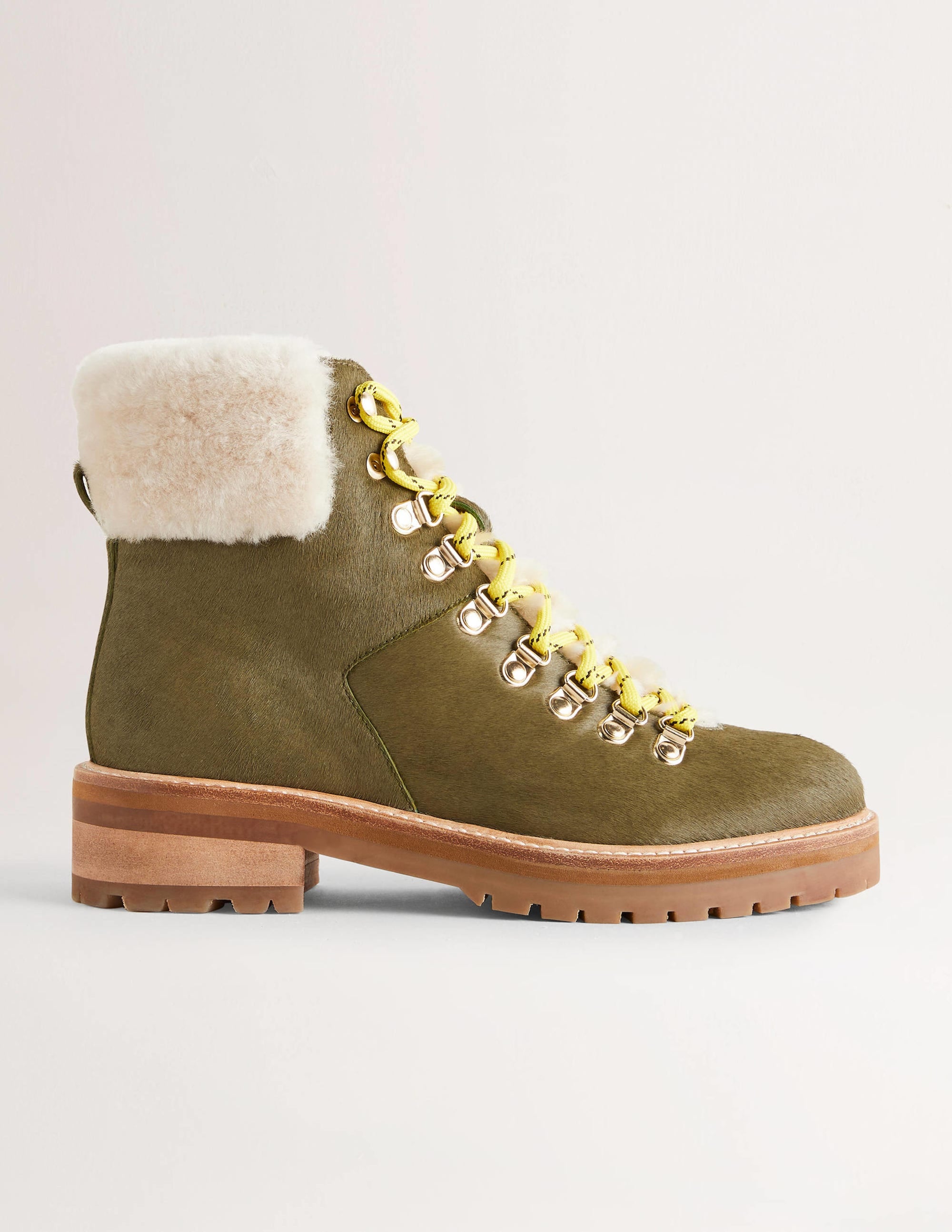 Bottines de randonnée à lacets-Vert basilic - Image 1