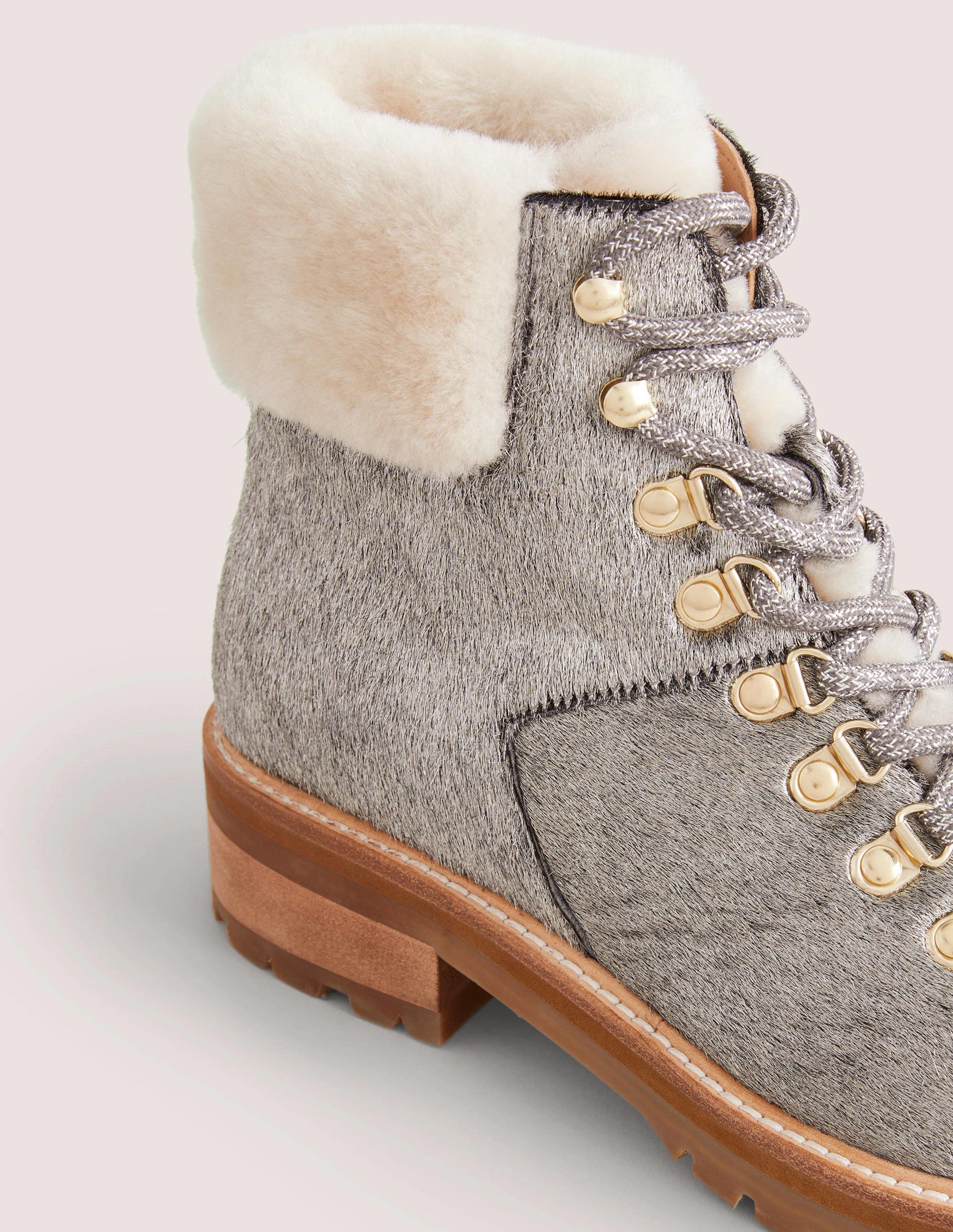 Wanderstiefel zum Schnüren-Silber-3