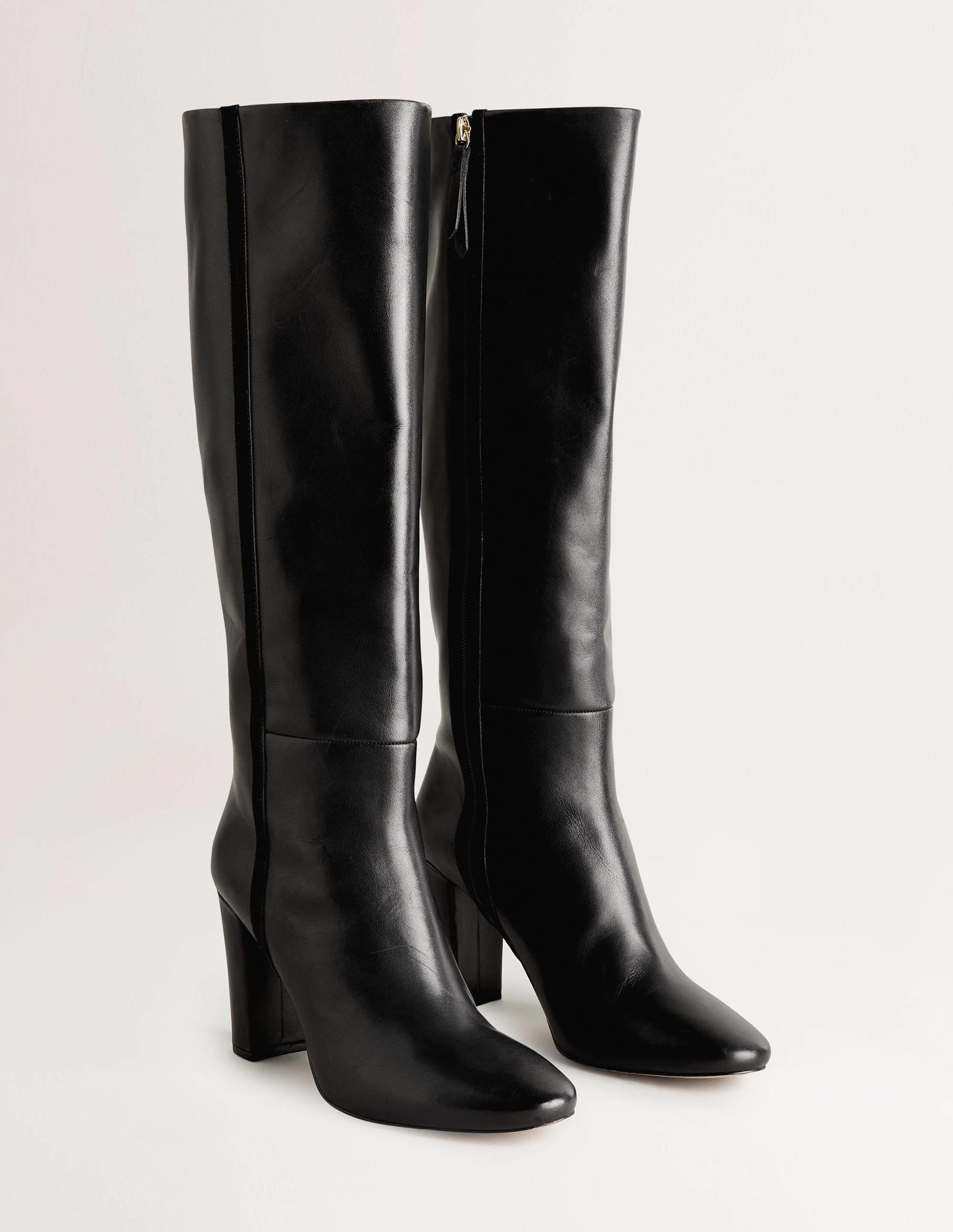 Bottes hauteur genou en cuir-Noir - Image 2