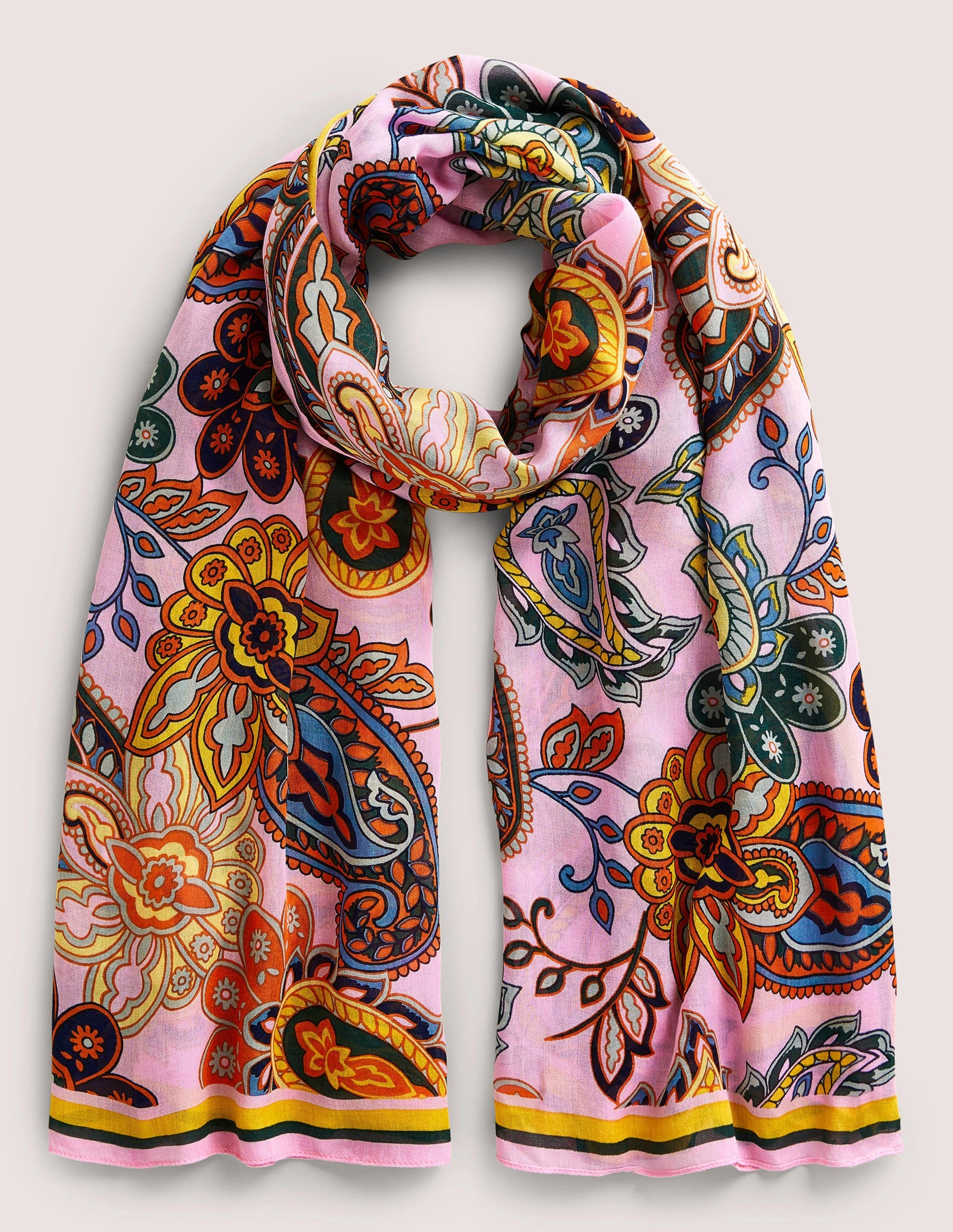 Foulard en modal imprimé-Fleur de cerisier, motif Paisley Charm - Image 1