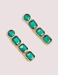 Pendants d'oreilles longs ornementés-Vert