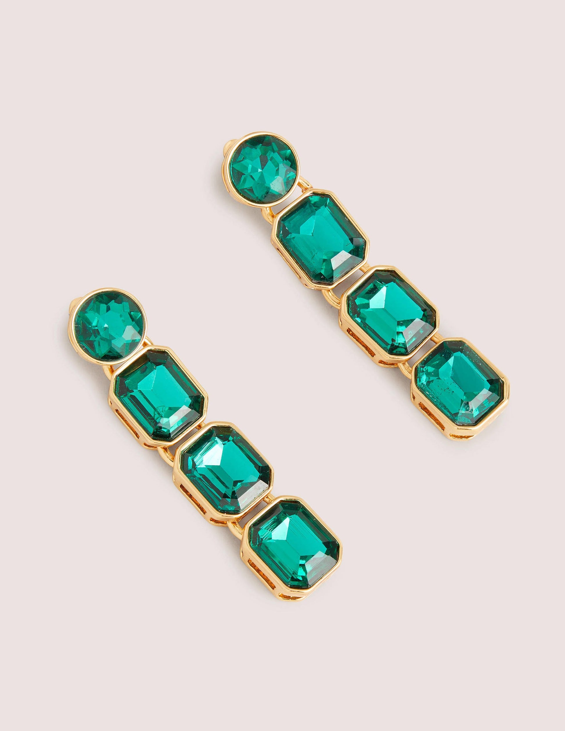 Pendants d'oreilles longs ornementés-Vert-1