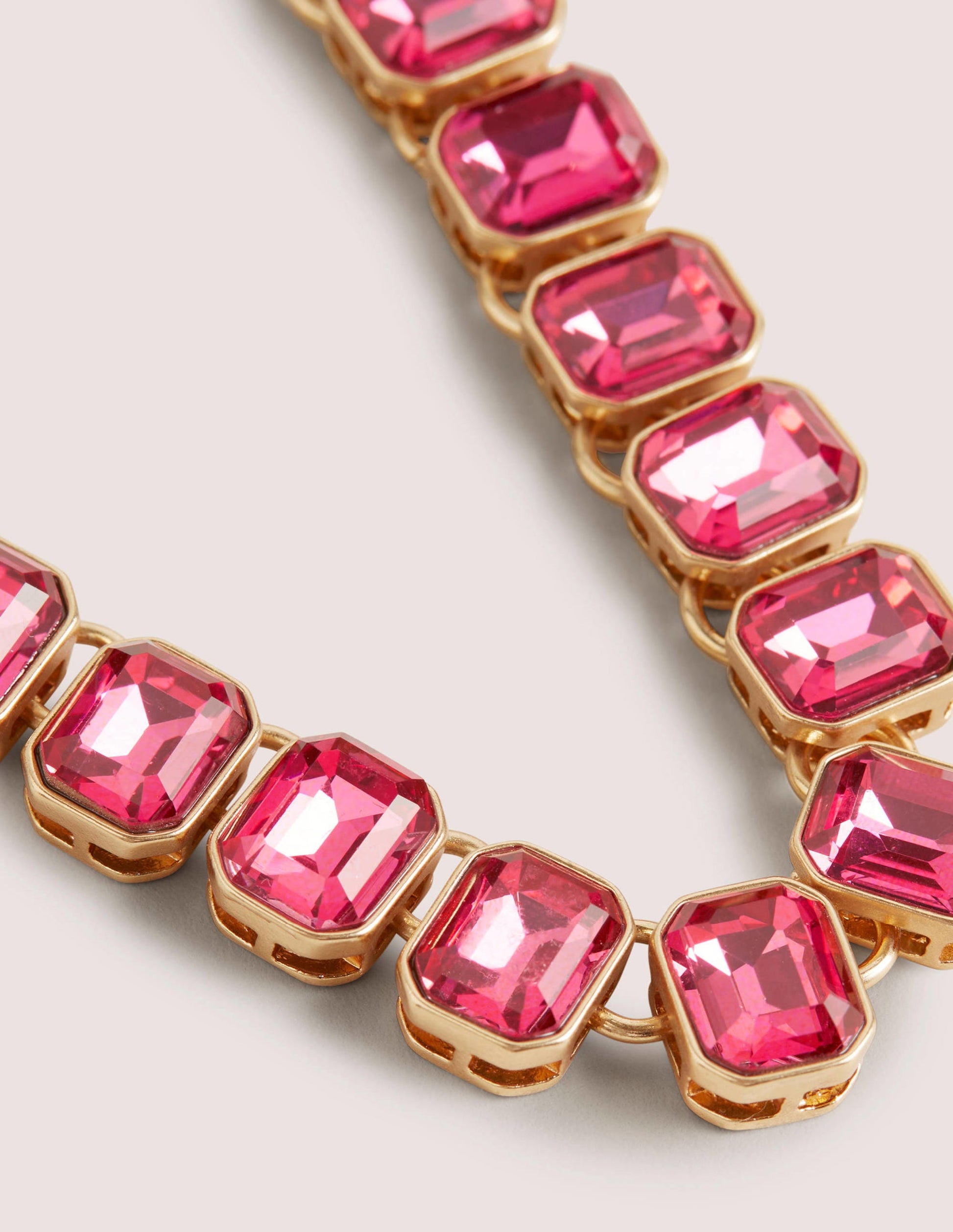 Lange Halskette mit Schmucksteinen-Rosa-2