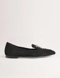 Embellished Suede Loafer-Black