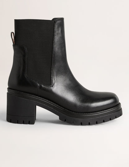 Chelsea-Boots mit breitem Absatz-Schwarz