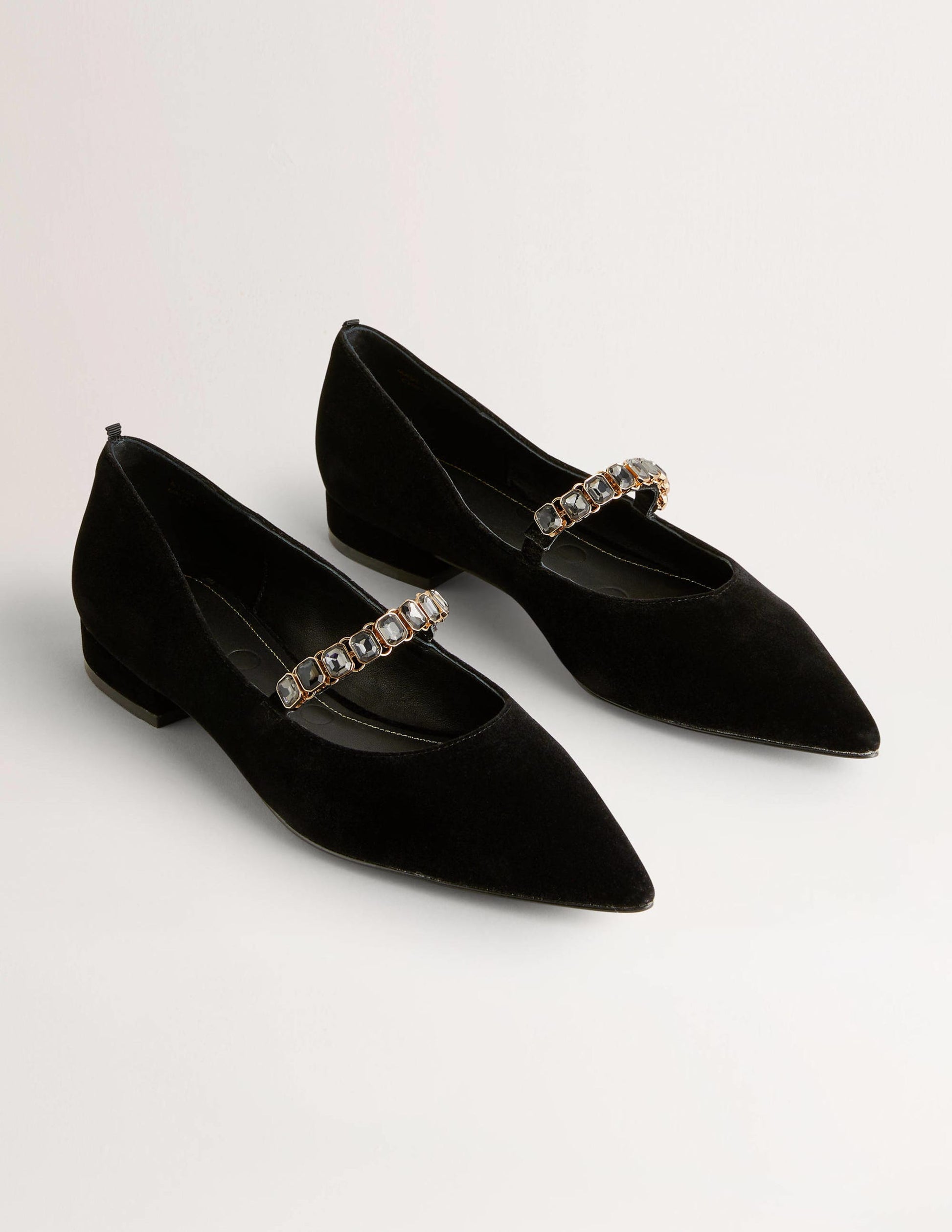 Spangenschuhe mit Kristallriemen-Schwarz-2