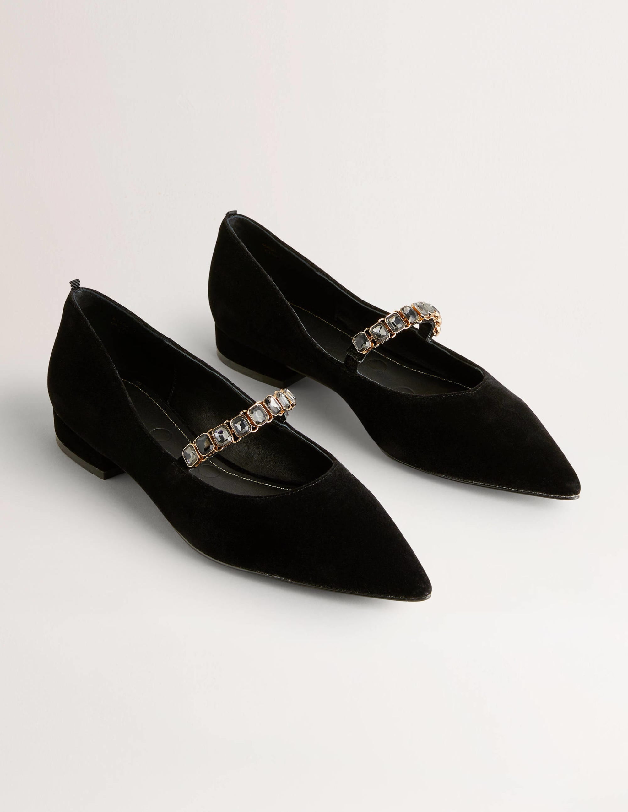 Spangenschuhe mit Kristallriemen-Schwarz - Image 2