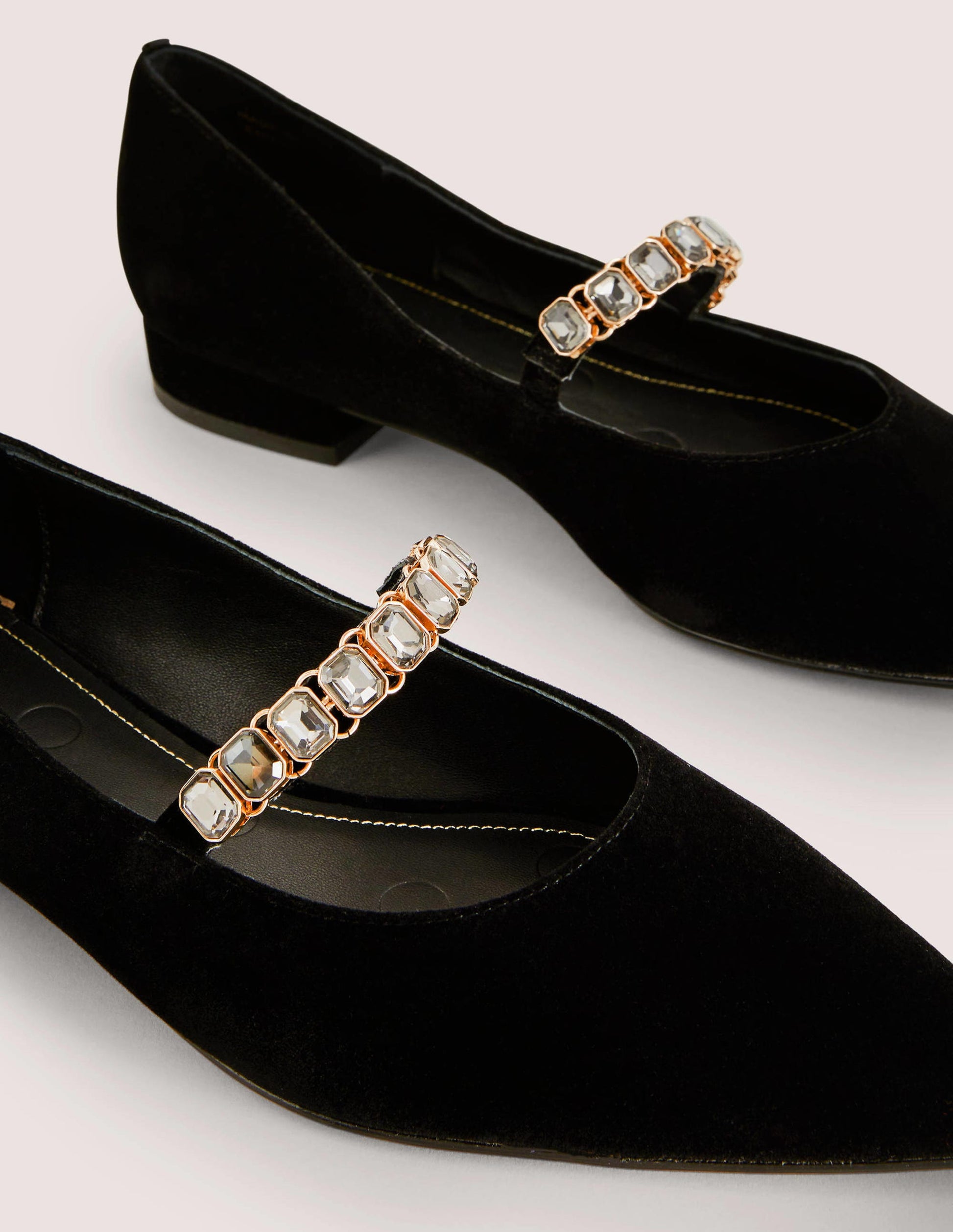 Spangenschuhe mit Kristallriemen-Schwarz-3