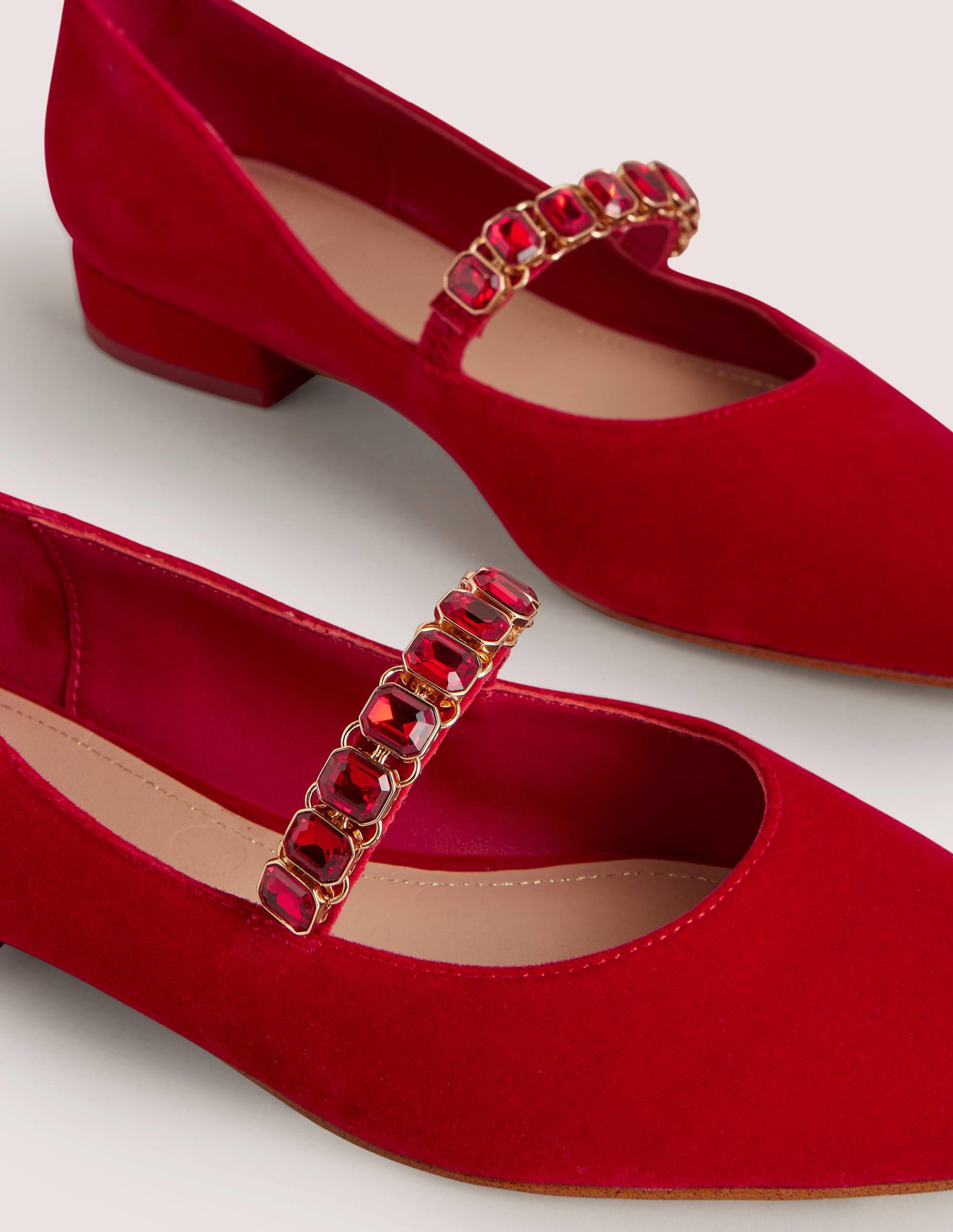 Crystal Strap Mary Jane Shoes-Poinsettia - Image 3