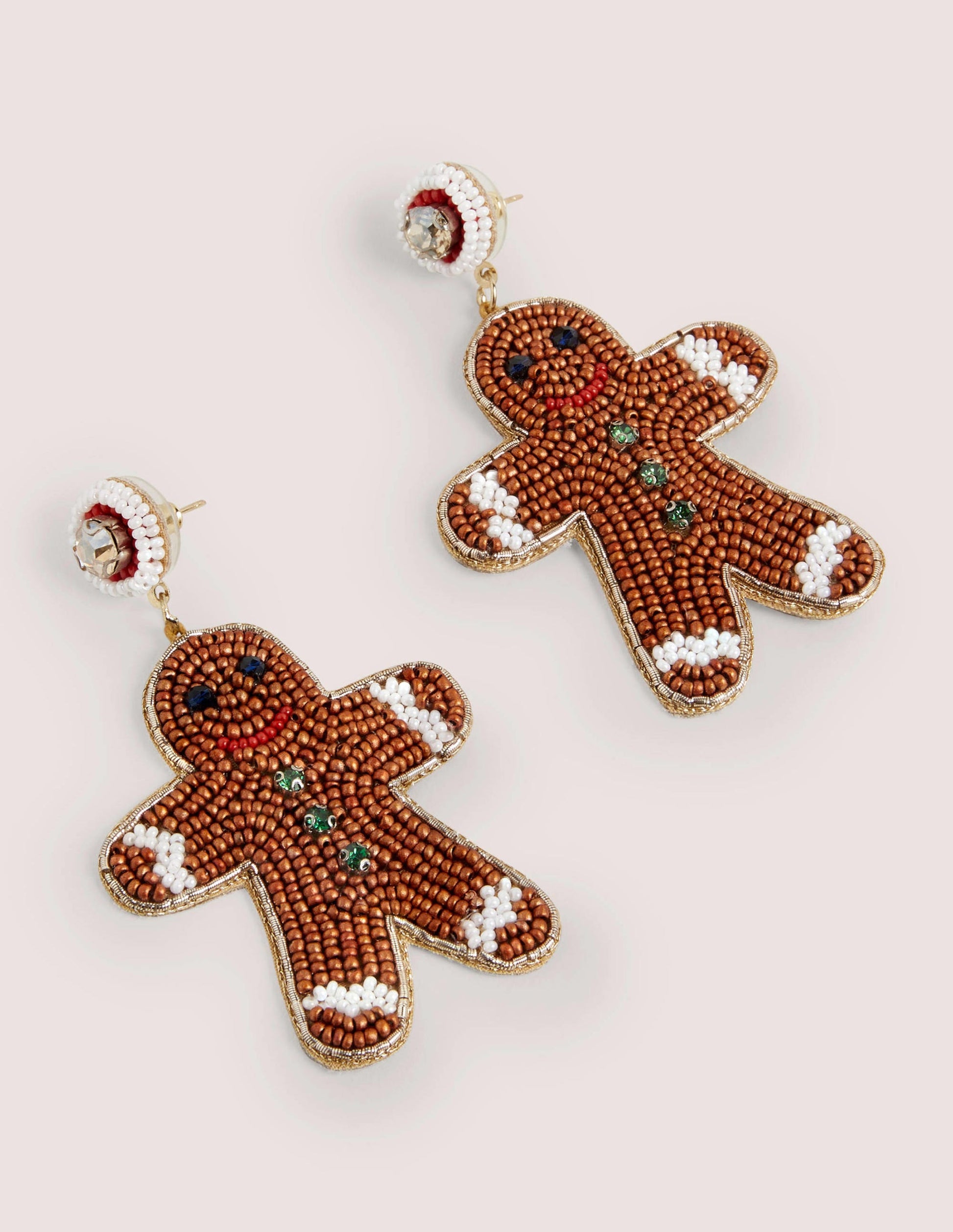 Festive Embellished Earrings-Gingerbread Man-2