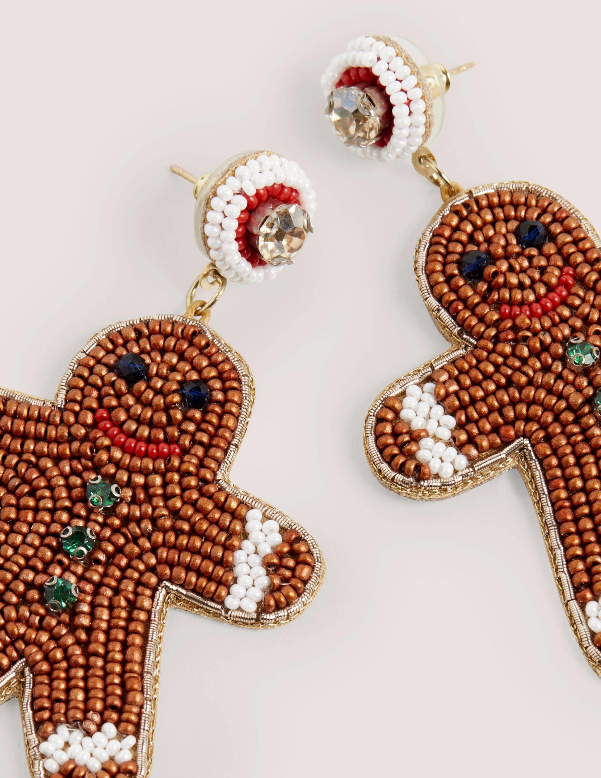 Festive Embellished Earrings-Gingerbread Man-3