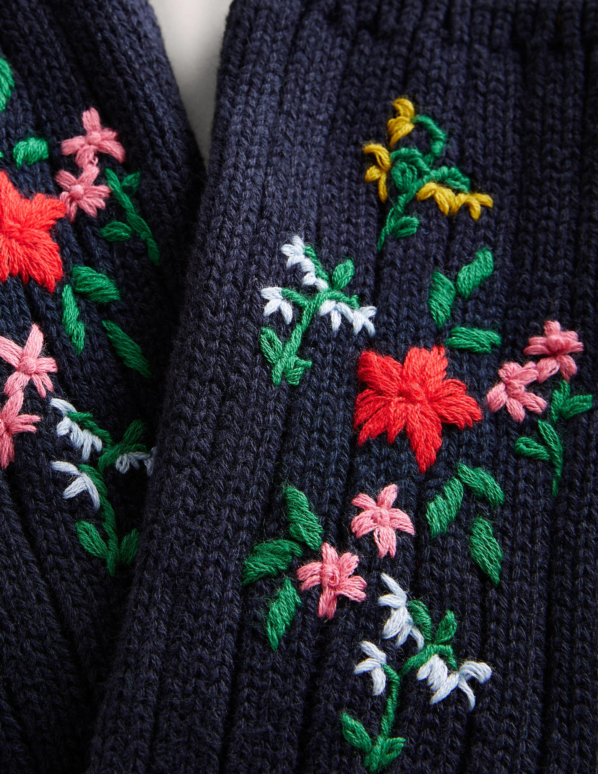 Embroidered Bed Socks-Navy - Image 2
