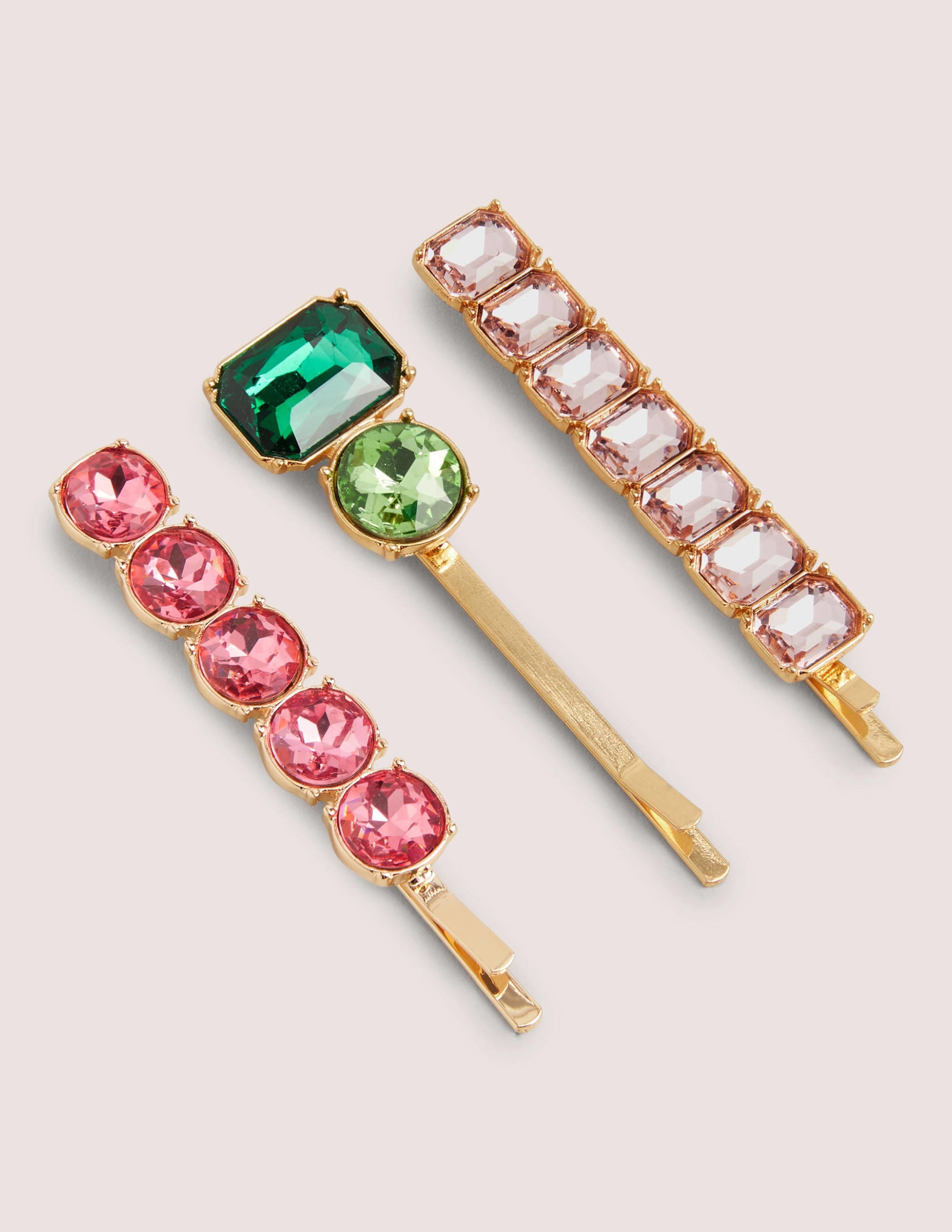 3 barrettes ornementées-Rose - Image 2