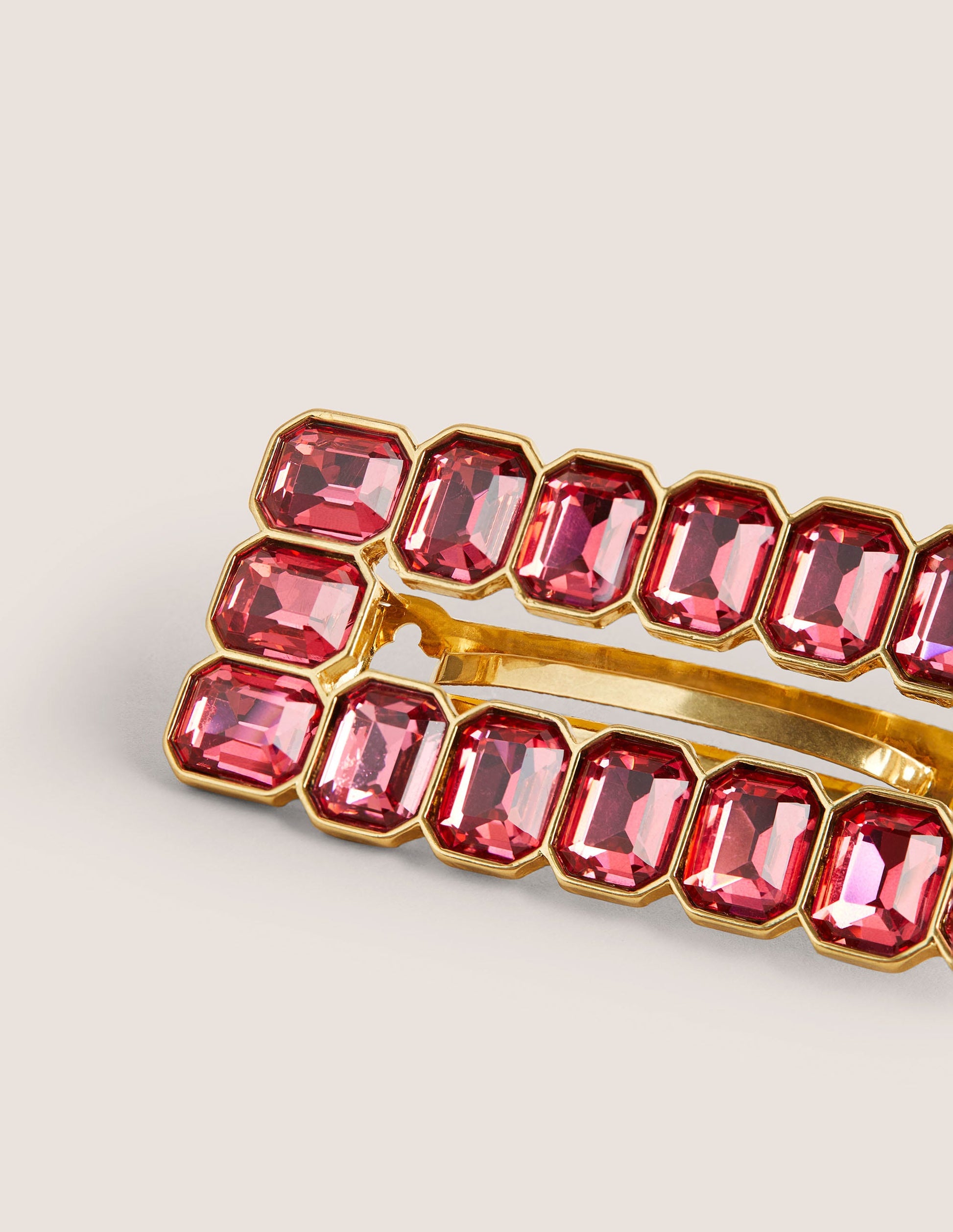 Grande barrette ornementée-Rose-2