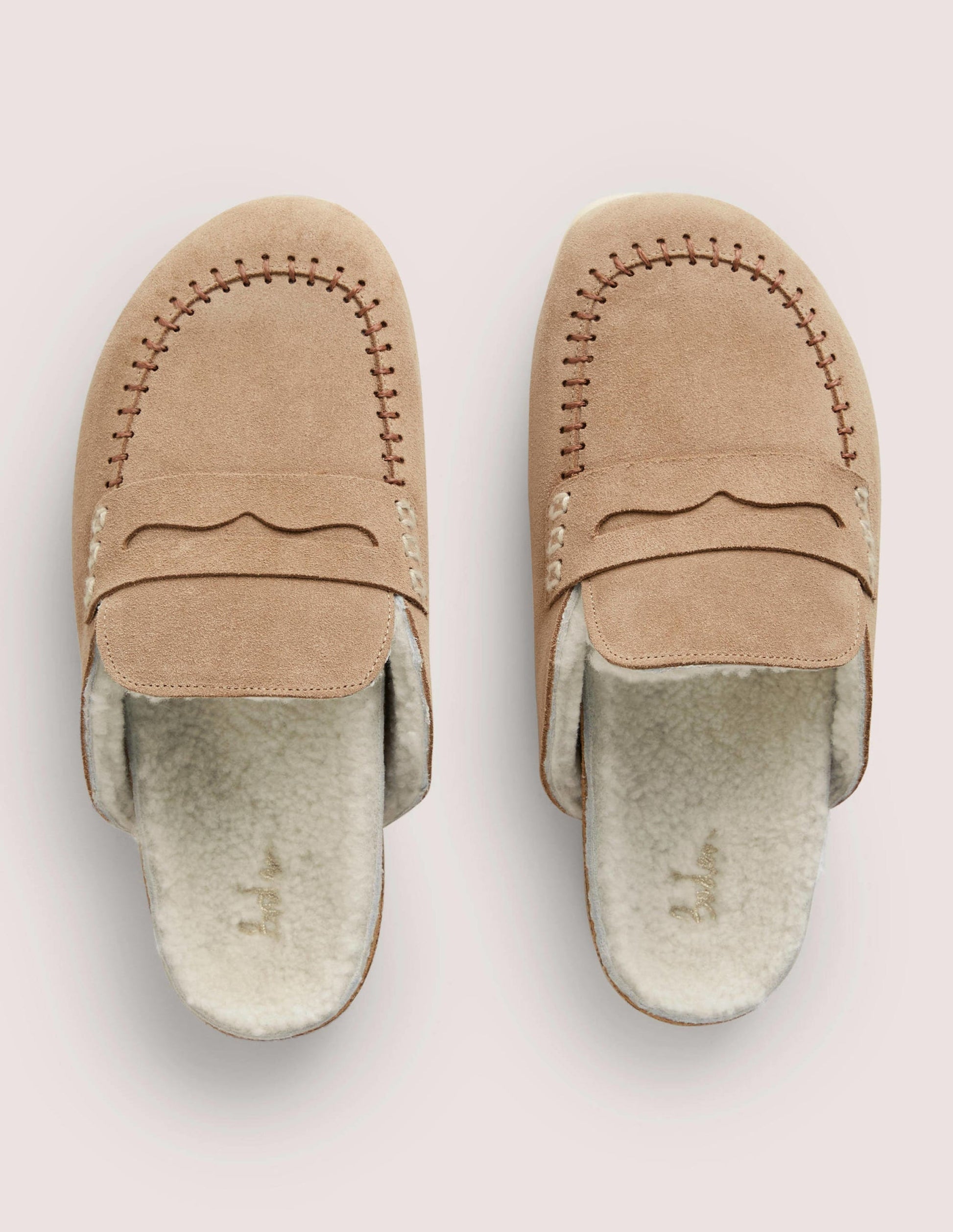 Offene Lammfell-Loafer-Eichelbraun-4