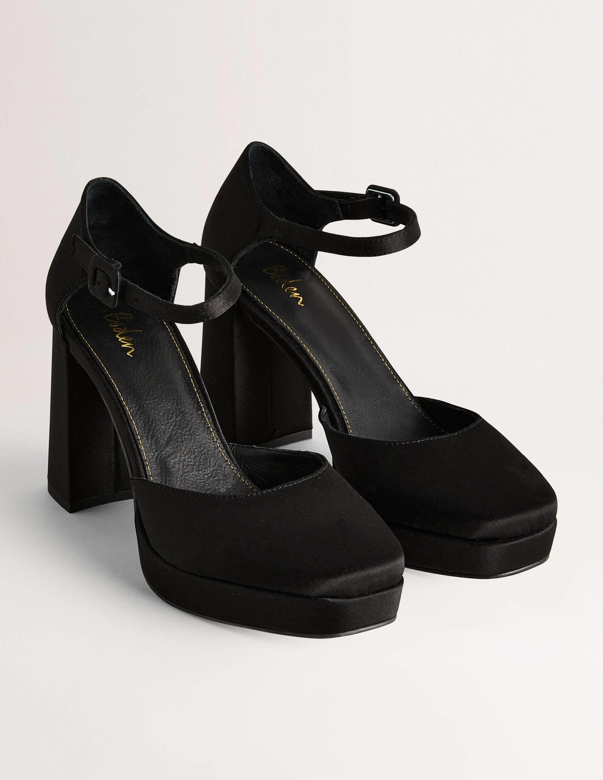 Chaussures compensées à talons et bout fermé-Noir - Image 2