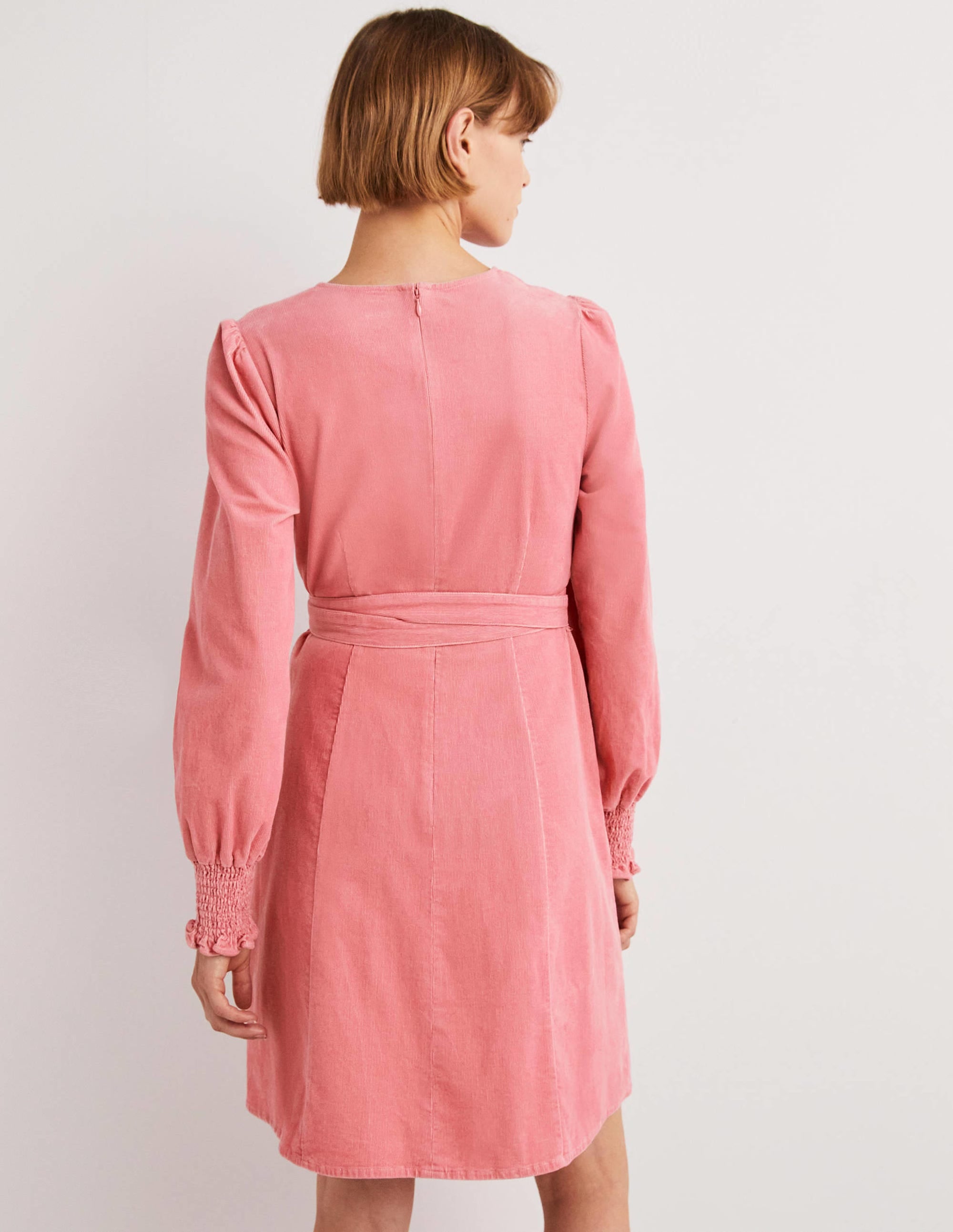 Cordkleid mit gesmokten Bündchen-Wildrose - Image 3