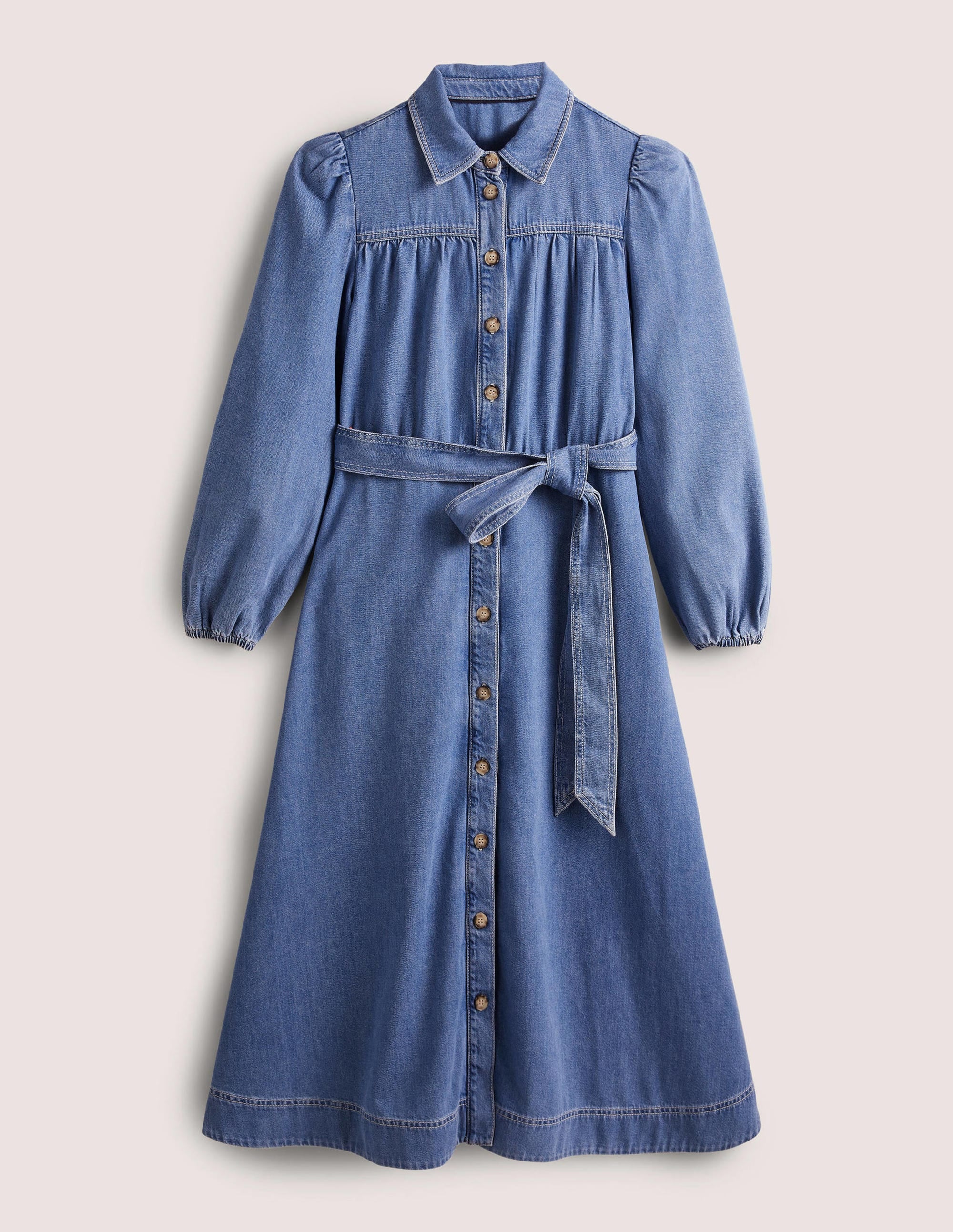 Robe-chemise midi en jean-Denim clair - Image 8