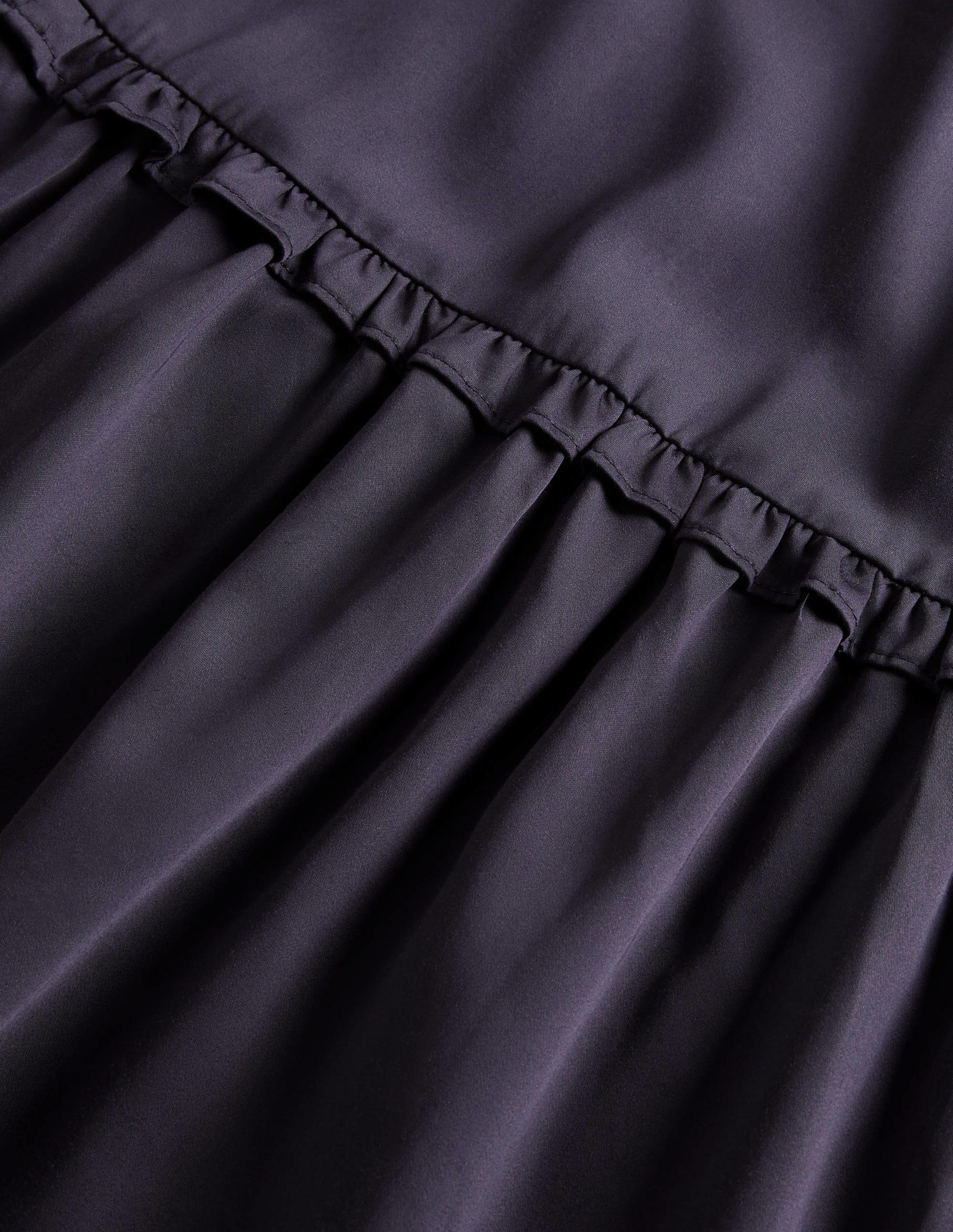 Satin-Midikleid mit Plisseefalten-Marineblau - Image 6