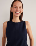 Mini-robe fourreau en jersey-Bleu marine