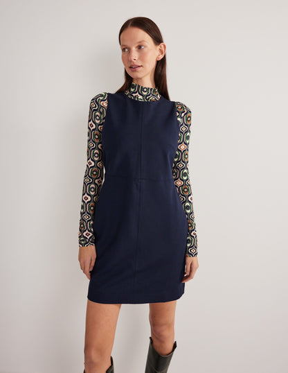 Mini-Etuikleid aus Jersey-Marineblau