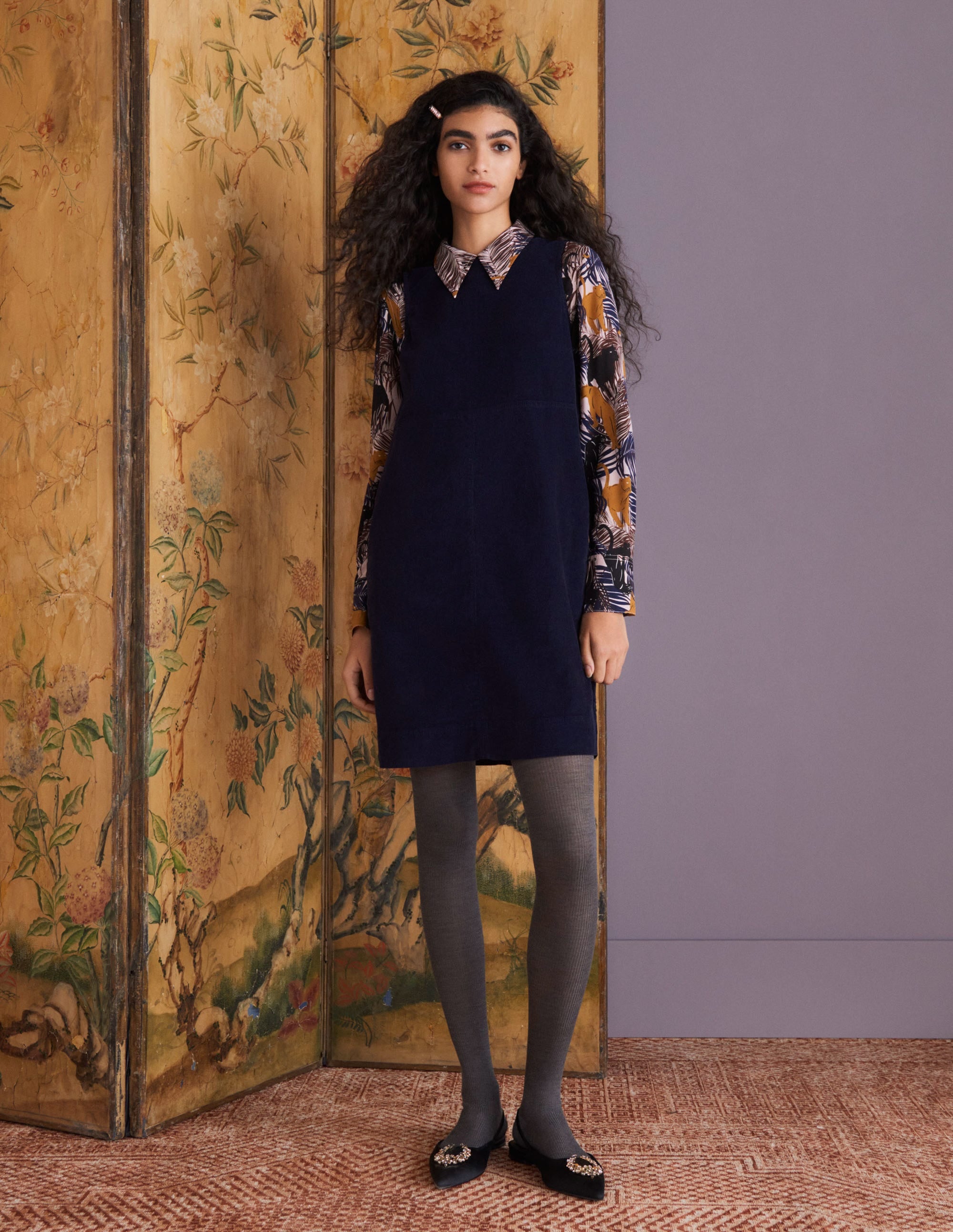 Mini-robe fourreau en jersey-Bleu marine - Image 5