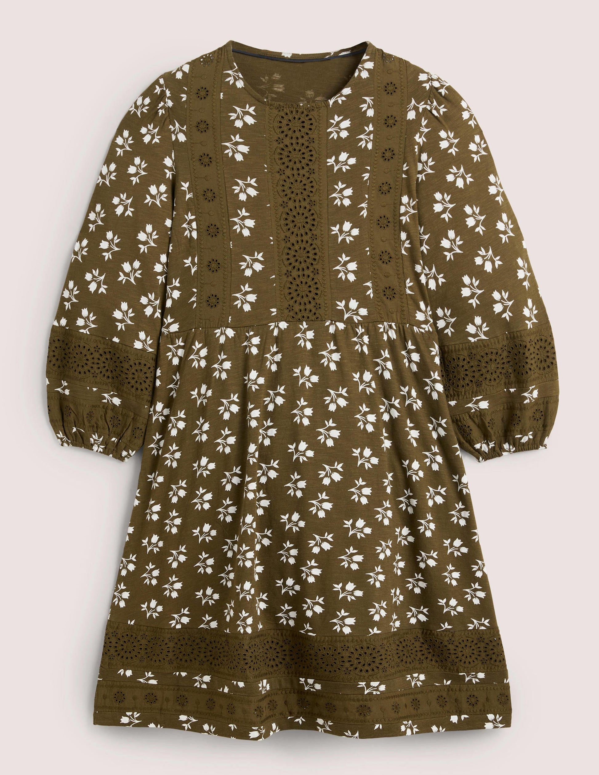 Robe ornementée en jersey-Basilic, motif Bouquet Bud-6
