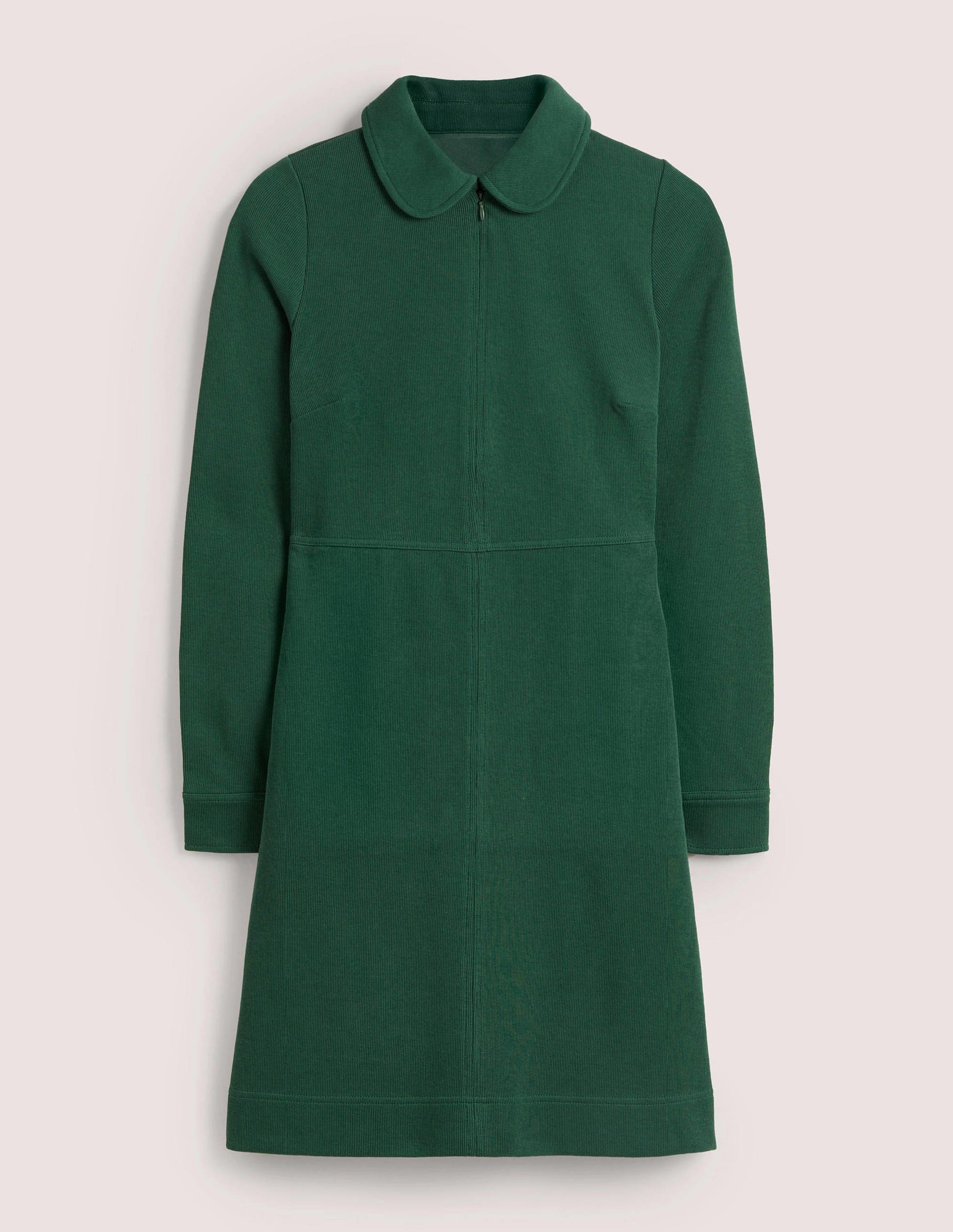 Robe fourreau en jersey zippée sur le devant-Vert chasseur-5