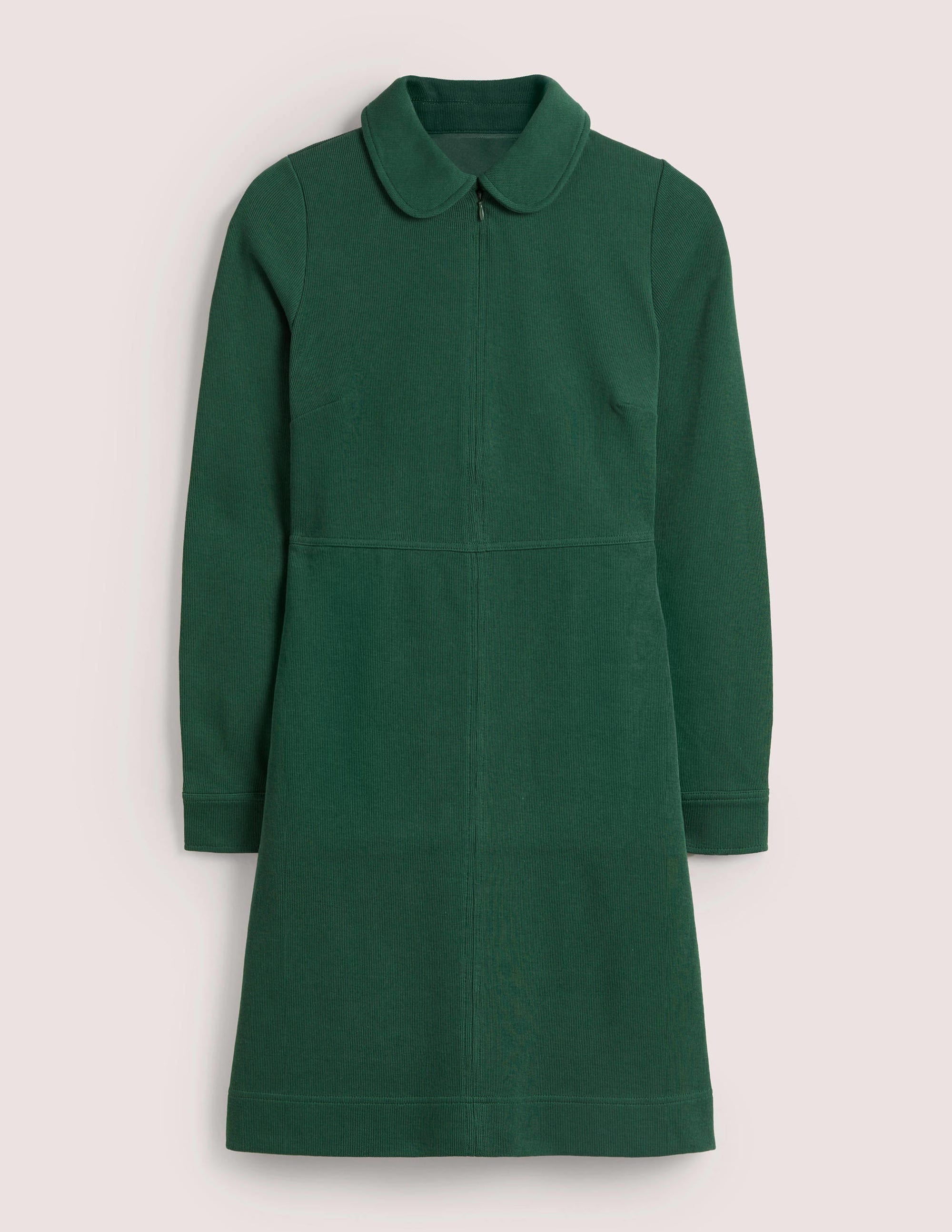 Robe fourreau en jersey zippée sur le devant-Vert chasseur - Image 5