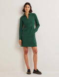 Robe fourreau en jersey zippée sur le devant-Vert chasseur