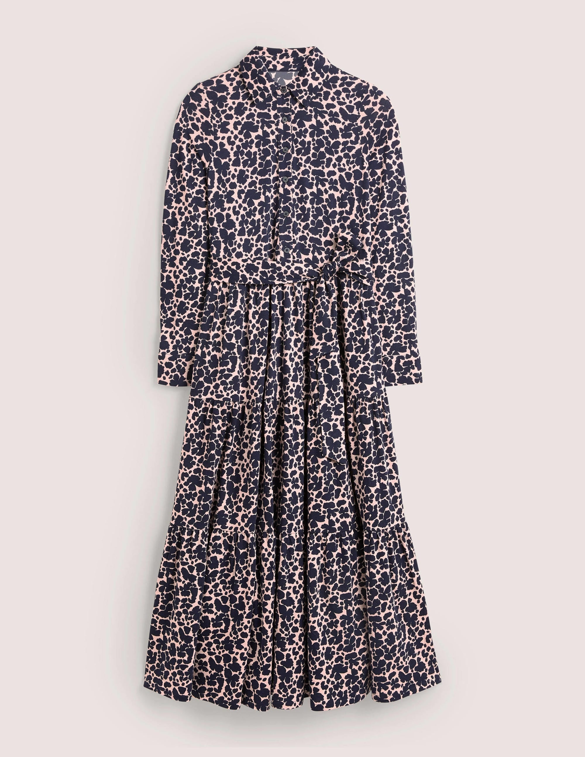 Robe-chemise longue en jersey à volants-Milkshake, motif Abstract Bud - Image 5