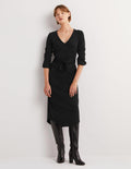 Säulen-Midikleid aus Jersey-Schwarz