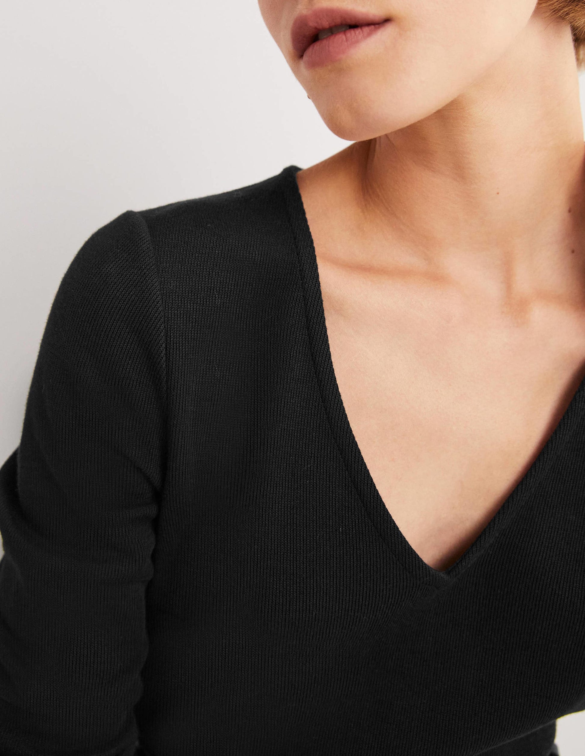 Säulen-Midikleid aus Jersey-Schwarz-2