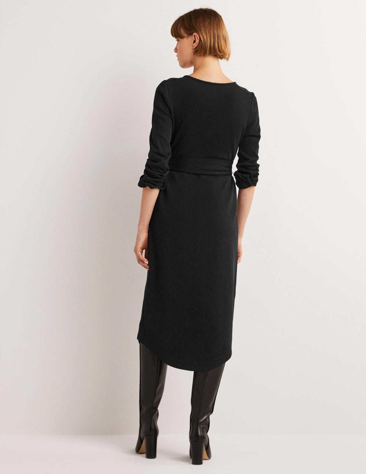 Säulen-Midikleid aus Jersey-Schwarz-3